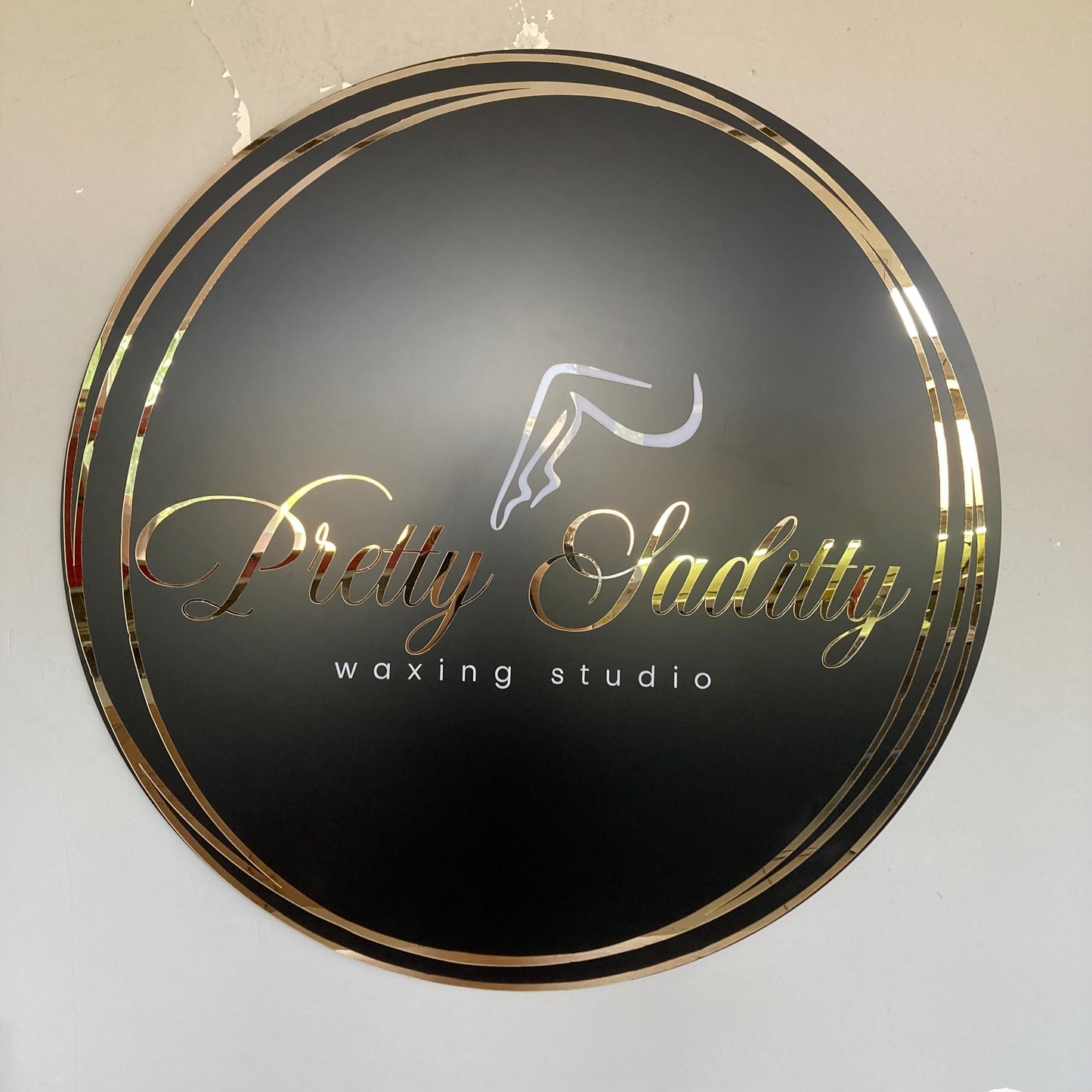 Custom Oval Sign For Business Decor | Black Background Mirror Sign