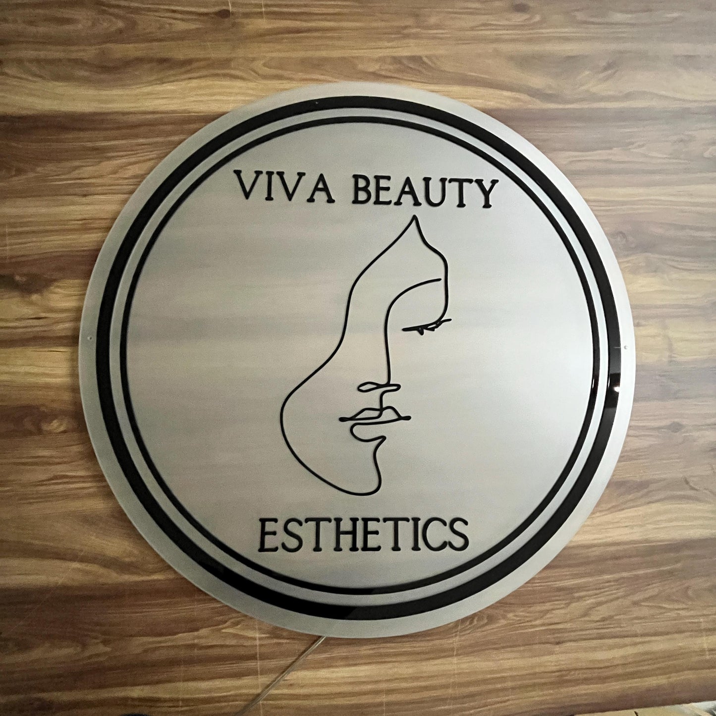 Custom Neon Sign For Business Decor | Frosted Acrylic Gold Mirror Sign