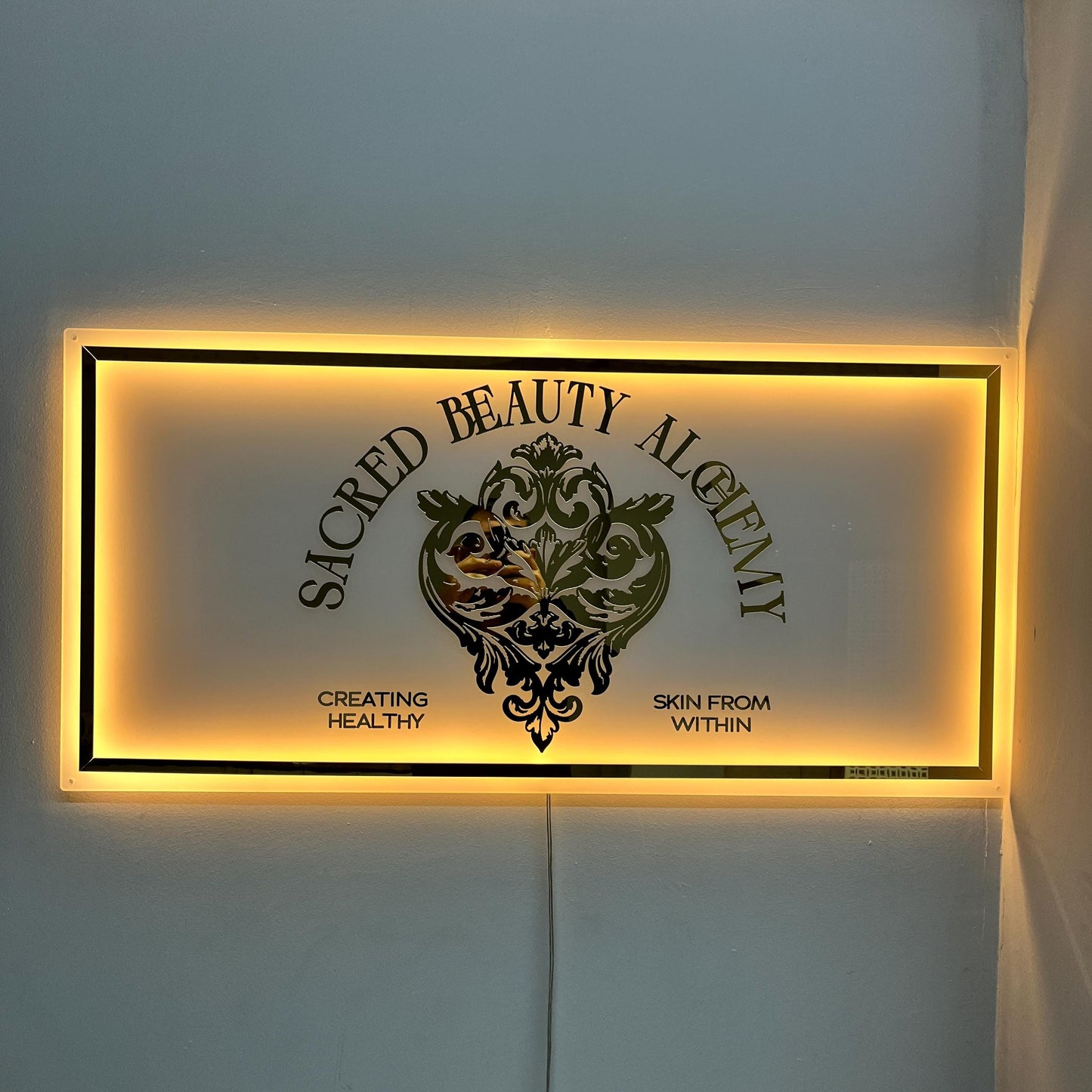 Rectangle Custom Neon Sign For Business Decor | Frosted Acrylic Sign