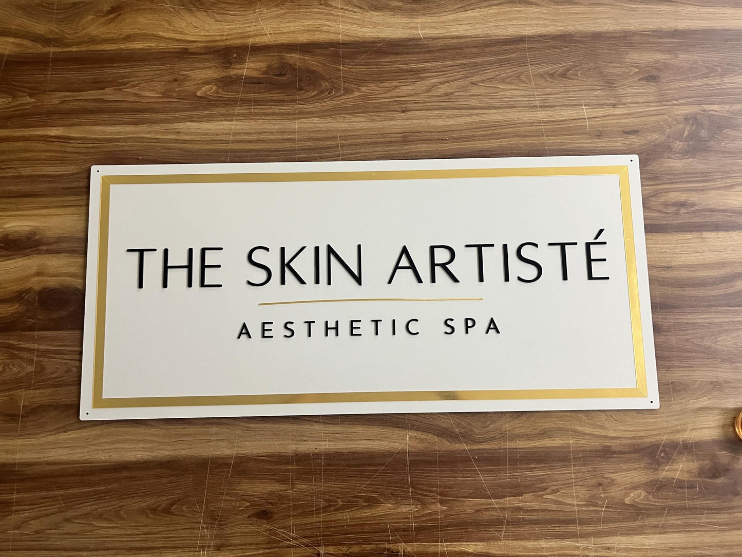 Rectangle Sign For Business Decor | White Background Mirror Sign
