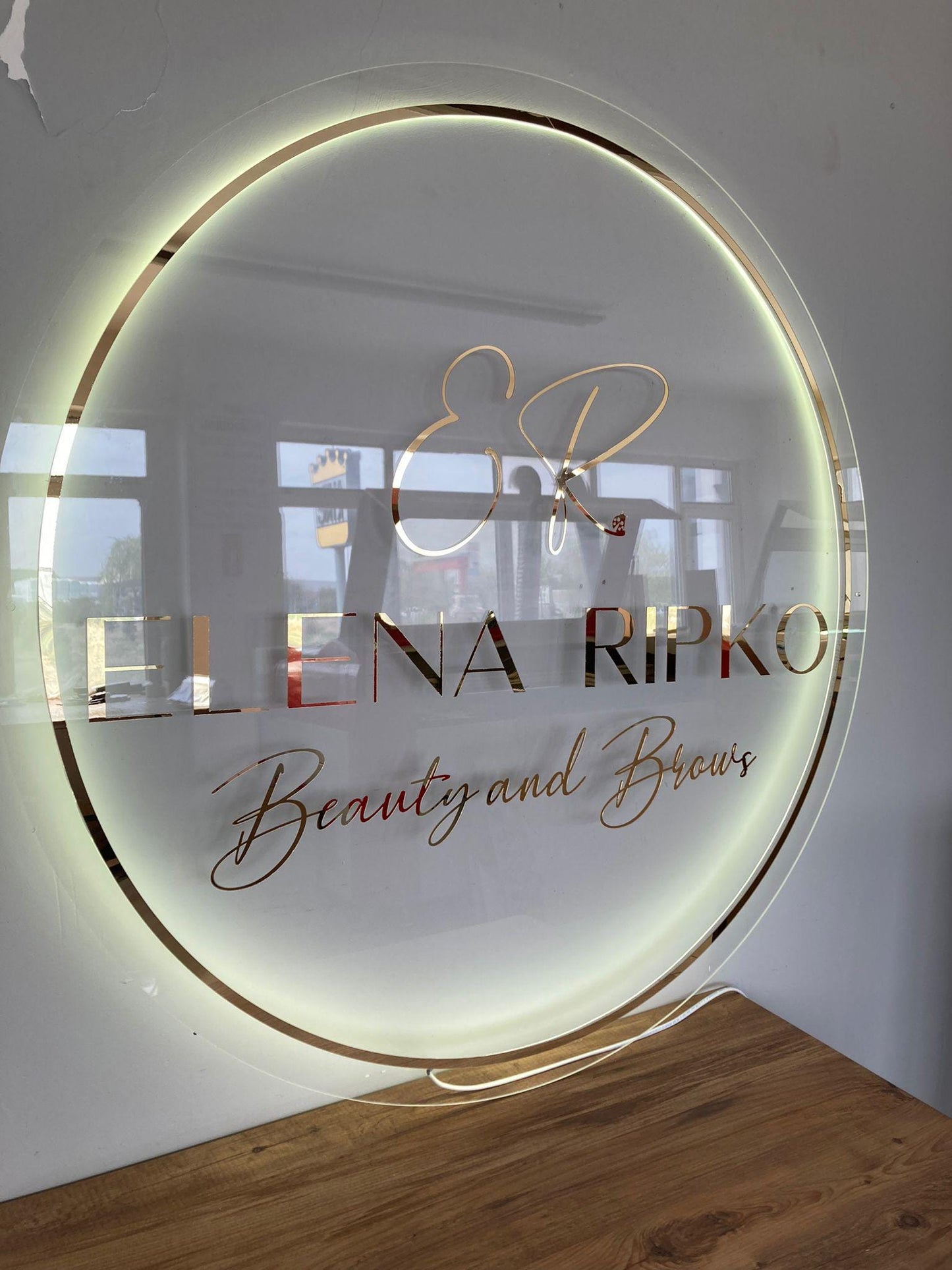 Custom 3D Business Logo Sign, Backlit Acrylic Sign, Personalized Business Name Sign, Salon Wall Decor, Office Sign, Storefront Sign