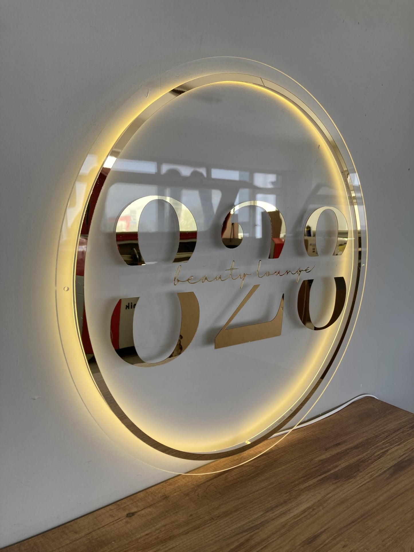 Custom 3D Business Logo Sign, Backlit Acrylic Sign, Personalized Business Name Sign, Salon Wall Decor, Office Sign, Storefront Sign
