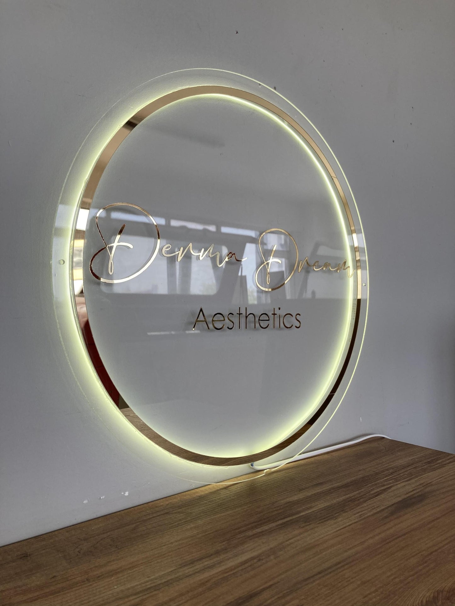Custom 3D Business Logo Sign, Backlit Acrylic Sign, Personalized Business Name Sign, Salon Wall Decor, Office Sign, Storefront Sign