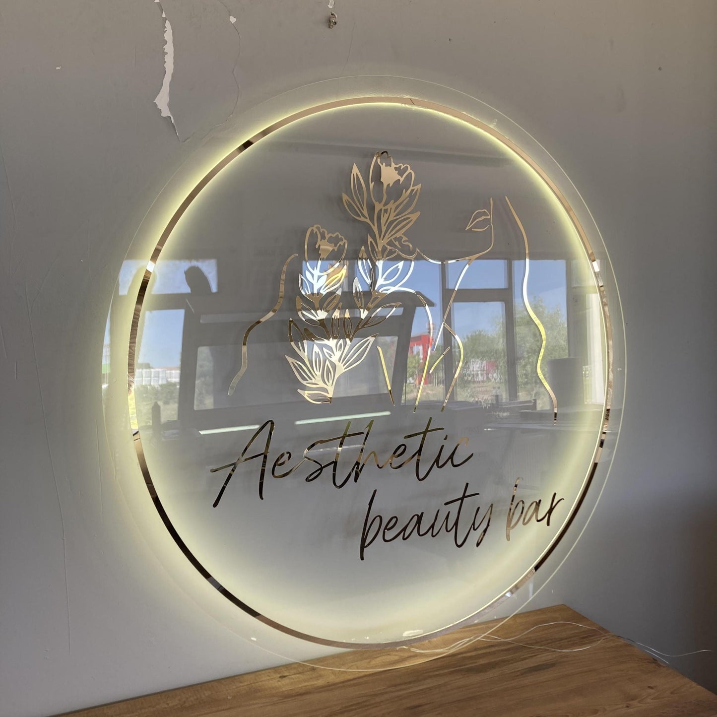 Custom 3D Business Logo Sign, Backlit Acrylic Sign, Personalized Business Name Sign, Salon Wall Decor, Office Sign, Storefront Sign