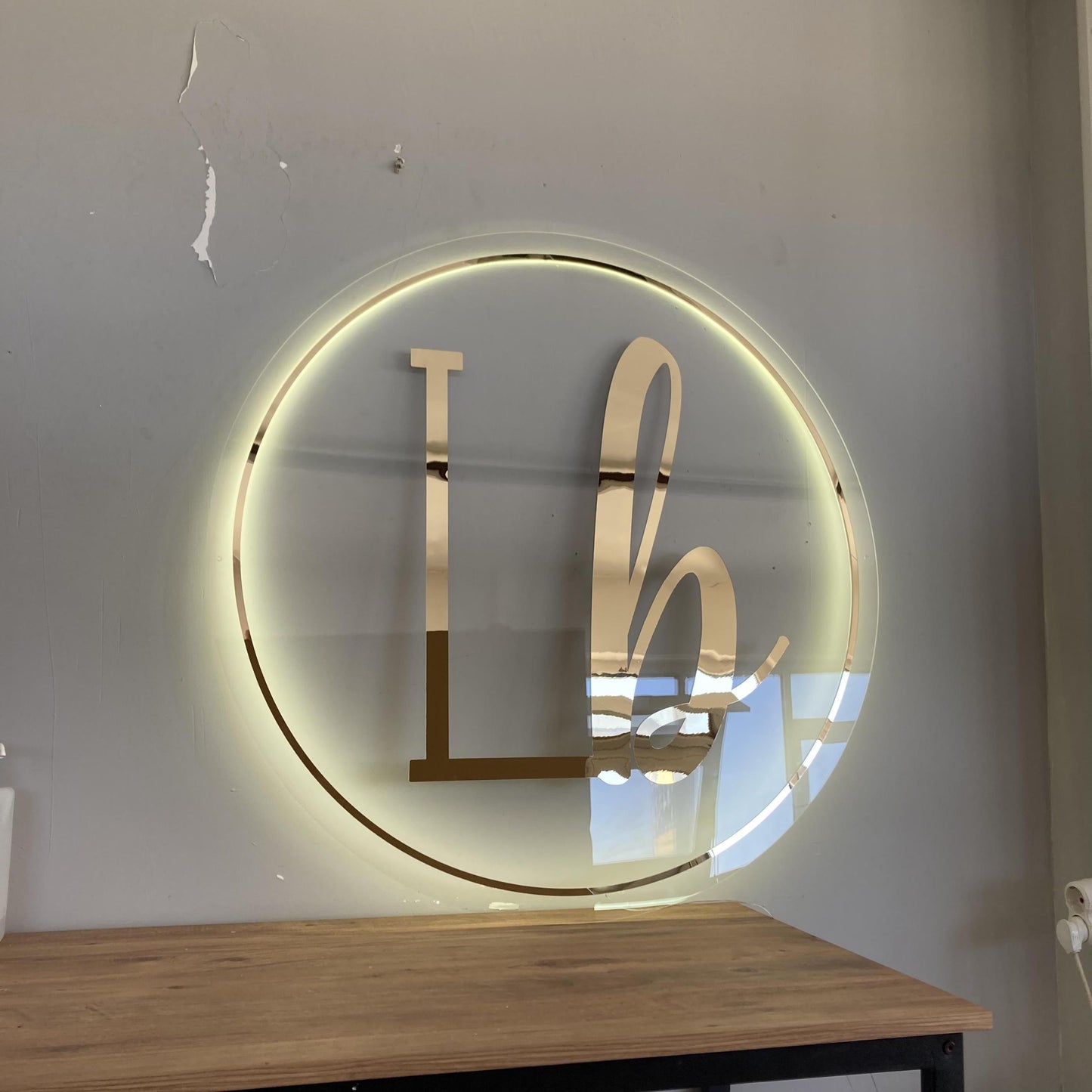 Custom 3D Business Logo Sign, Backlit Acrylic Sign, Personalized Business Name Sign, Salon Wall Decor, Office Sign, Storefront Sign