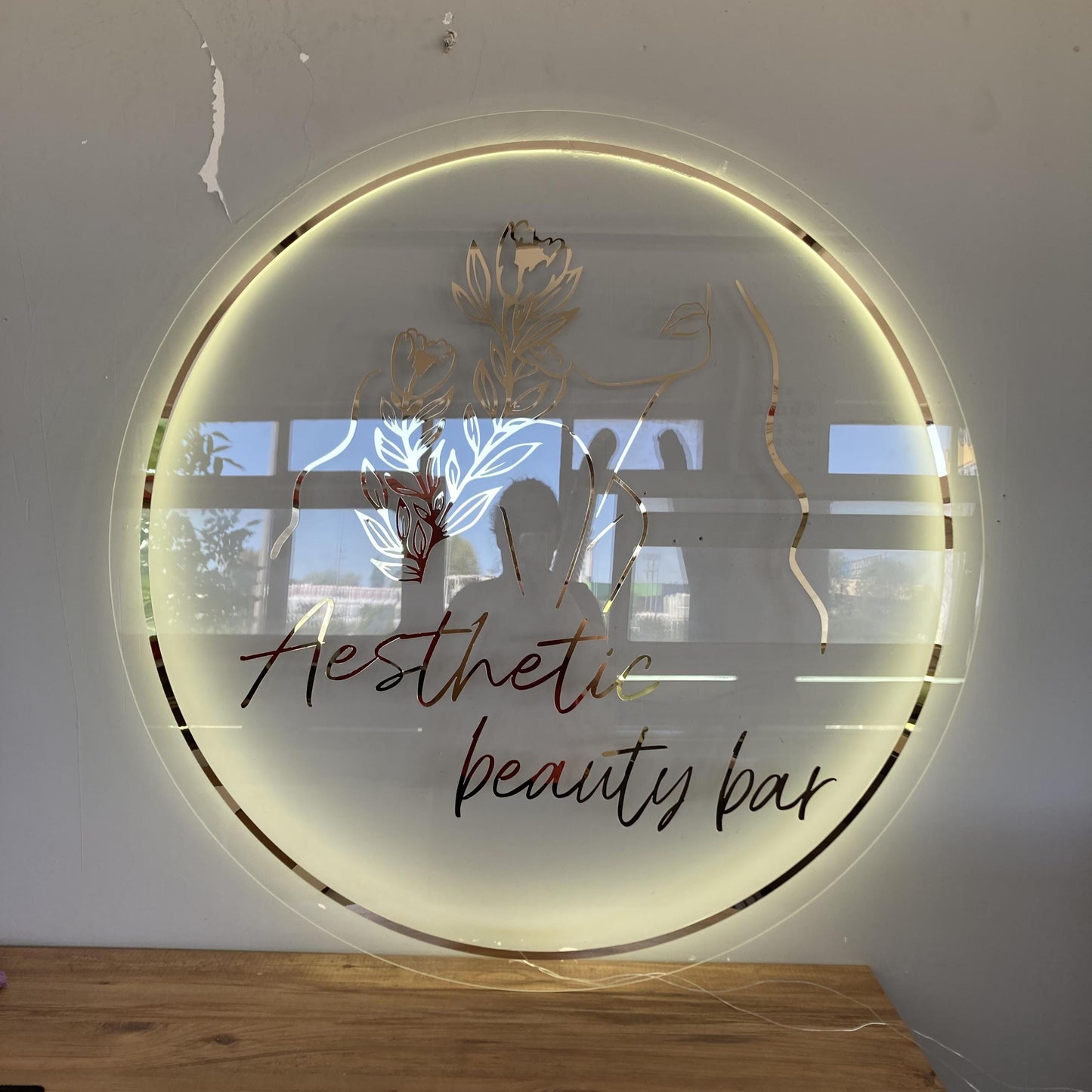 Custom Business Logo Sign, Backlit Acrylic Sign, Personalized Business Name Sign, Salon Wall Decor, Office Sign, Storefront Sign