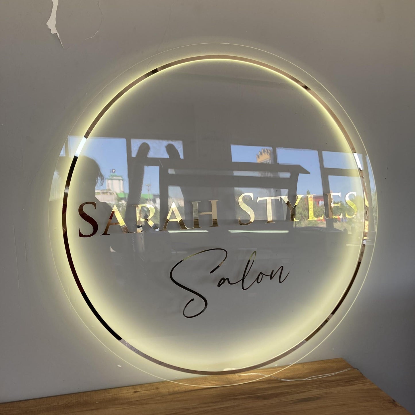 Custom Business Logo Sign, Backlit Acrylic Sign, Personalized Business Name Sign, Salon Wall Decor, Office Sign, Storefront Sign