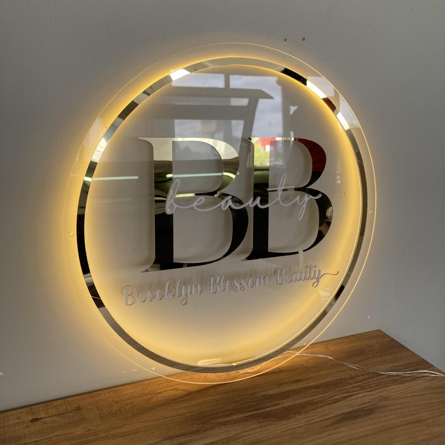 Custom 3D Business Logo Sign, Backlit Acrylic Sign, Personalized Business Name Sign, Salon Wall Decor, Office Sign, Storefront Sign