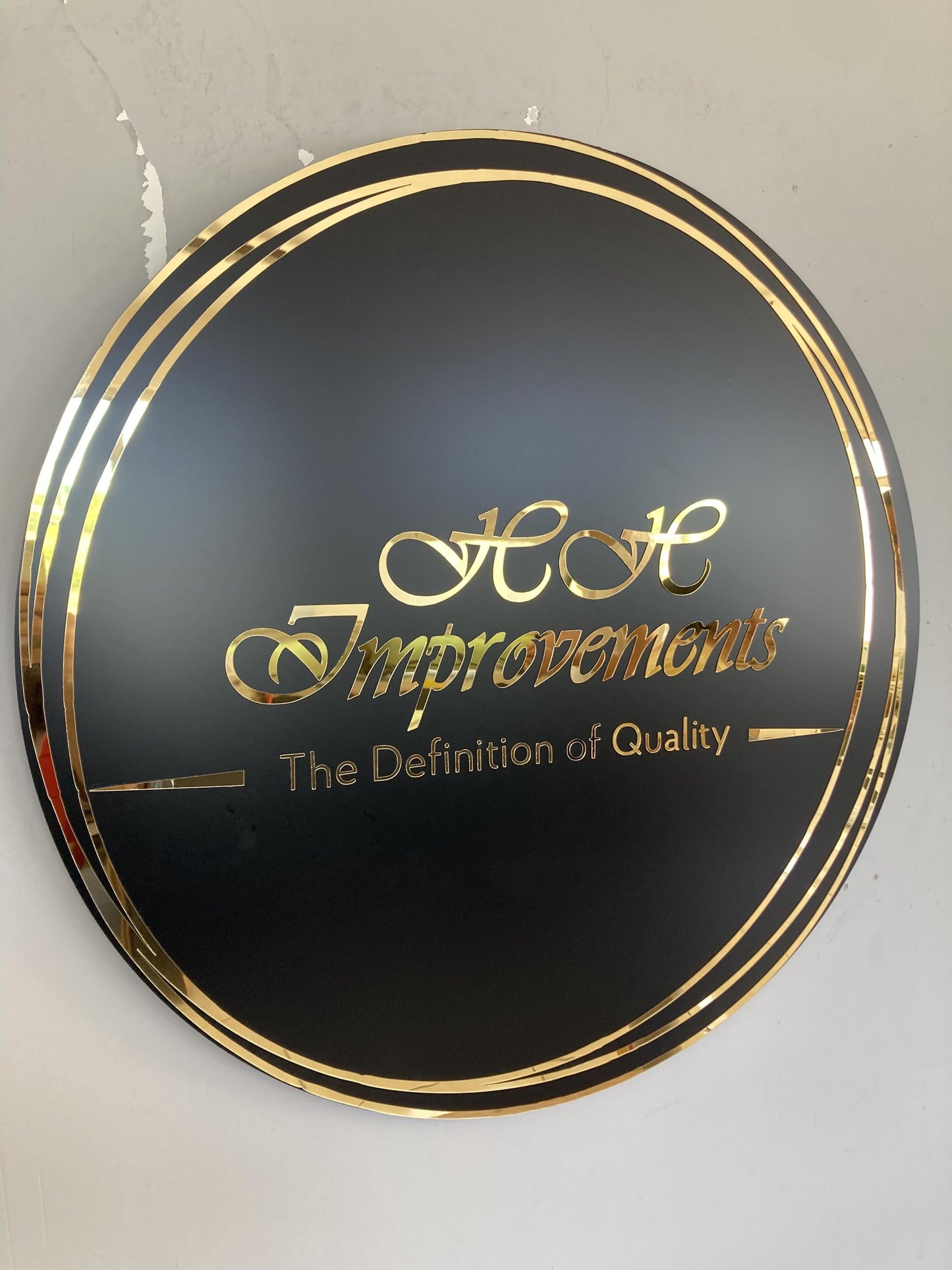 Business Round Mirror Logo Sign, Custom 3D Acrylic Sign, Modern Office Wall Decor, Personalized Company Logo, Reception Desk Sign
