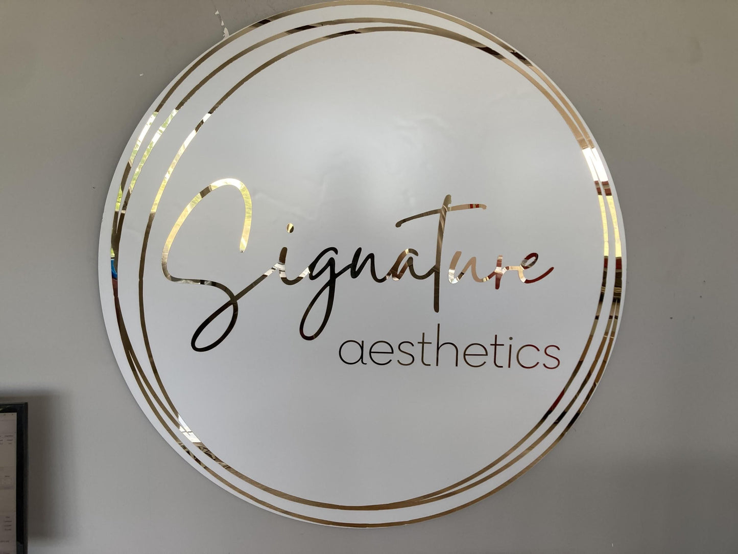 Business Round Mirror Logo Sign, Custom 3D Acrylic Sign, Modern Office Wall Decor, Personalized Company Logo, Reception Desk Sign