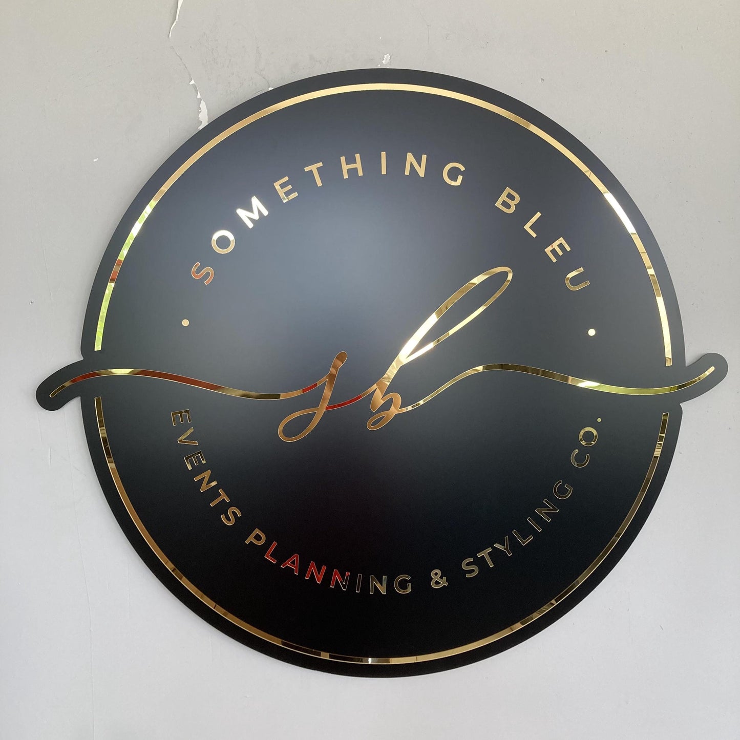 Business Round Mirror Logo Sign, Custom 3D Acrylic Sign, Modern Office Wall Decor, Personalized Company Logo, Reception Desk Sign