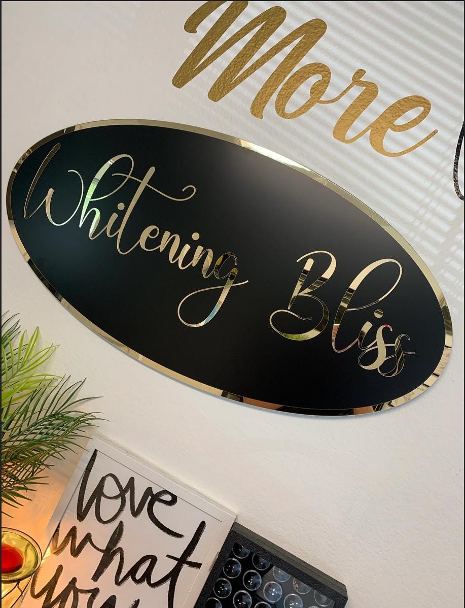 Business Oval Mirror Logo Sign, Custom 3D Acrylic Sign, Modern Office Wall Decor, Personalized Company Logo, Reception Desk Sign