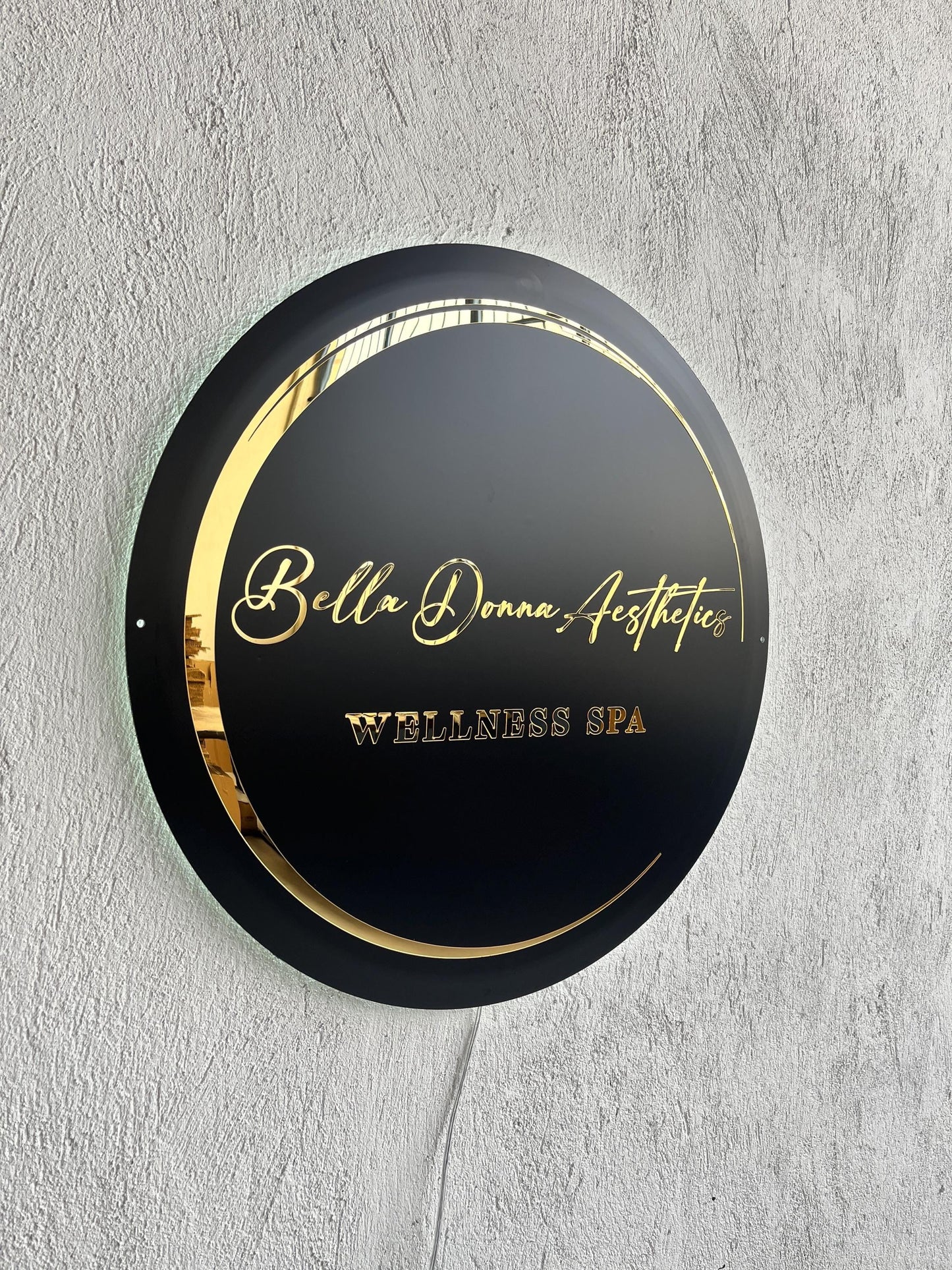 Custom Black Neon Business Logo Sign, Backlit Acrylic Sign, Personalized Business Name Sign, Salon Wall Decor, Office Sign, Storefront Sign
