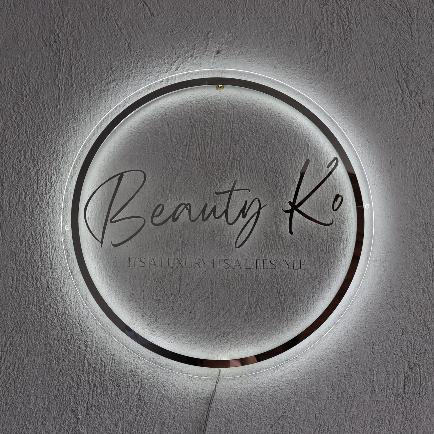 Custom Silver Neon Sign Business Logo, Backlit Acrylic Sign, Personalized Business Name Sign, Salon Wall Decor, Office Sign, Storefront Sign