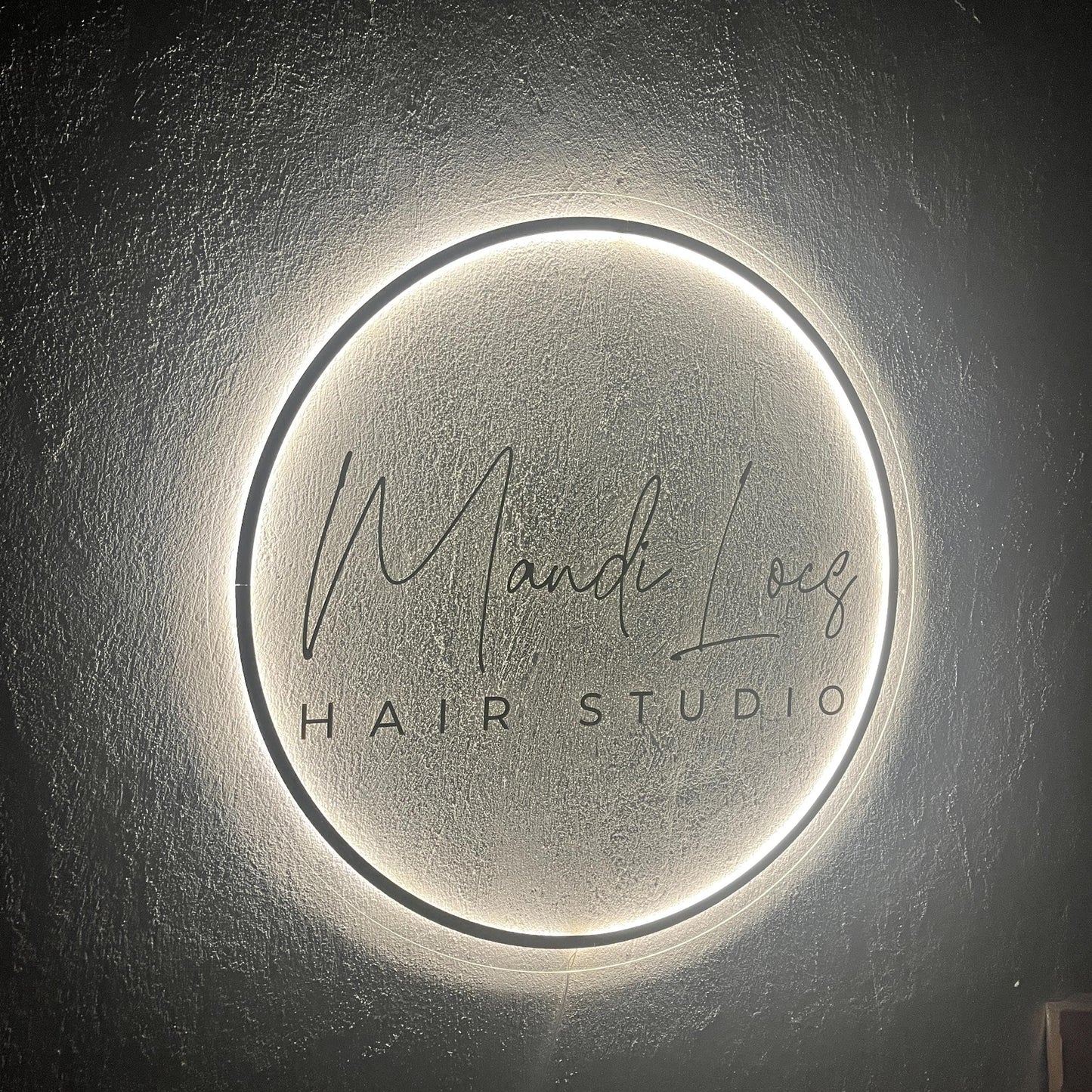 Clear Acrylic Custom Neon Sign, Backlit Acrylic Sign, Personalized Business Name Sign, Salon Wall Decor, Office Sign, Storefront Sign