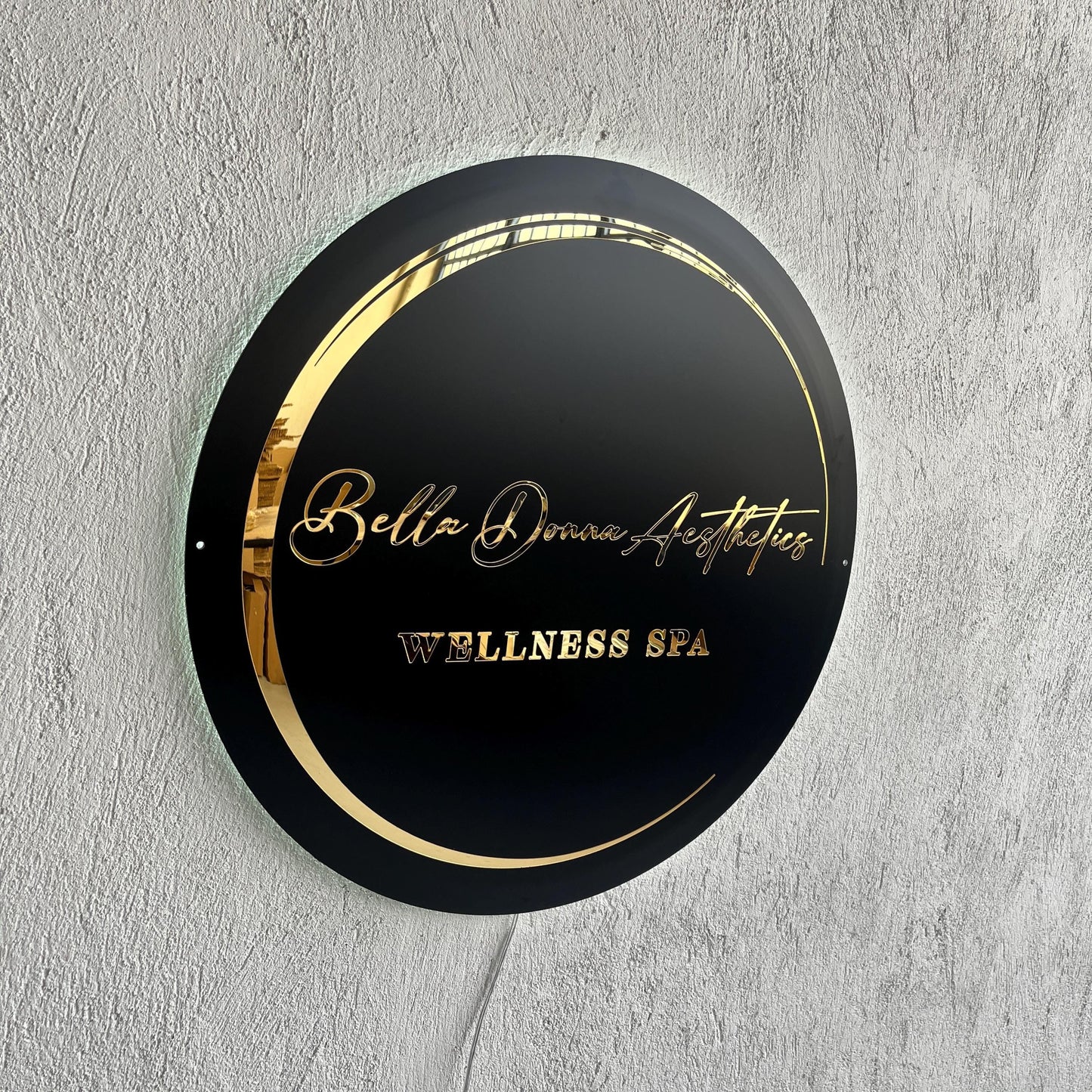 Custom Black Neon Business Logo Sign, Backlit Acrylic Sign, Personalized Business Name Sign, Salon Wall Decor, Office Sign, Storefront Sign