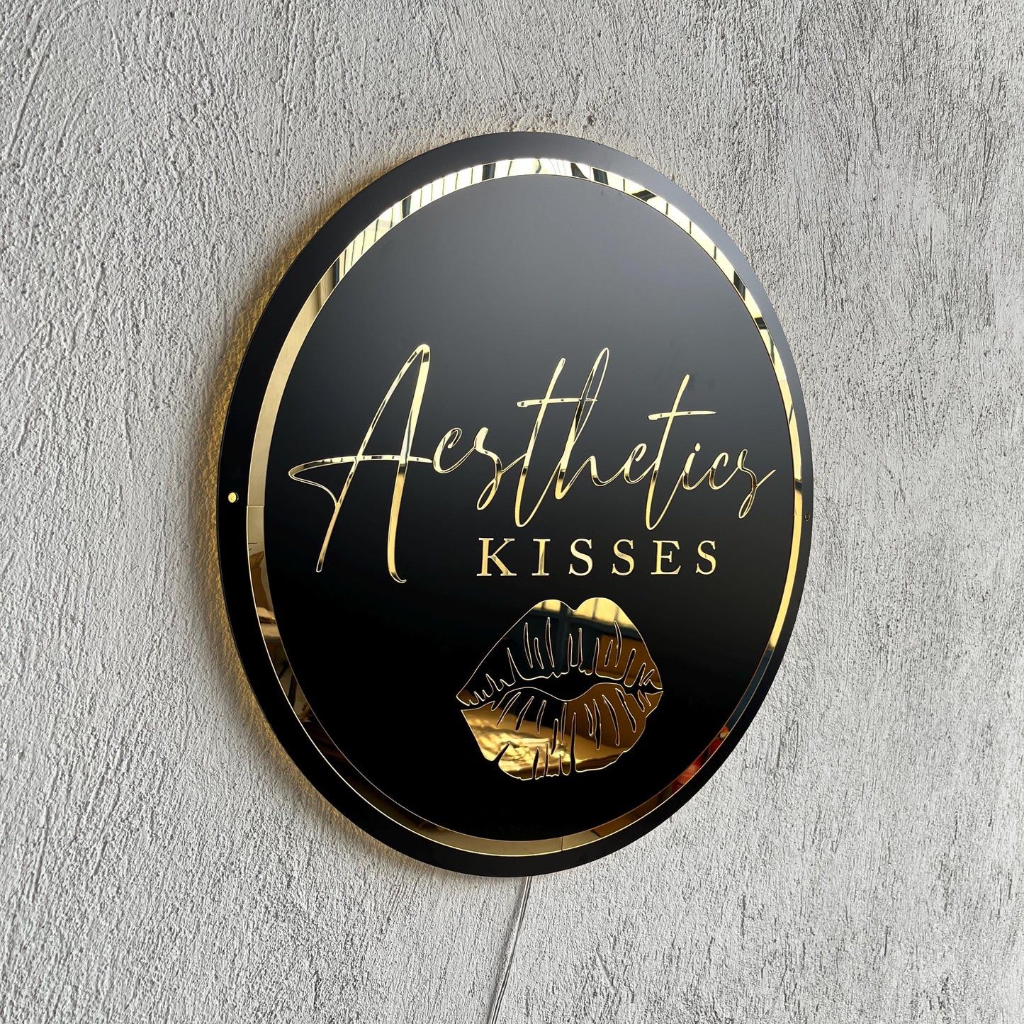 Custom Black Neon Business Logo Sign, Backlit Acrylic Sign, Personalized Business Name Sign, Salon Wall Decor, Office Sign, Storefront Sign