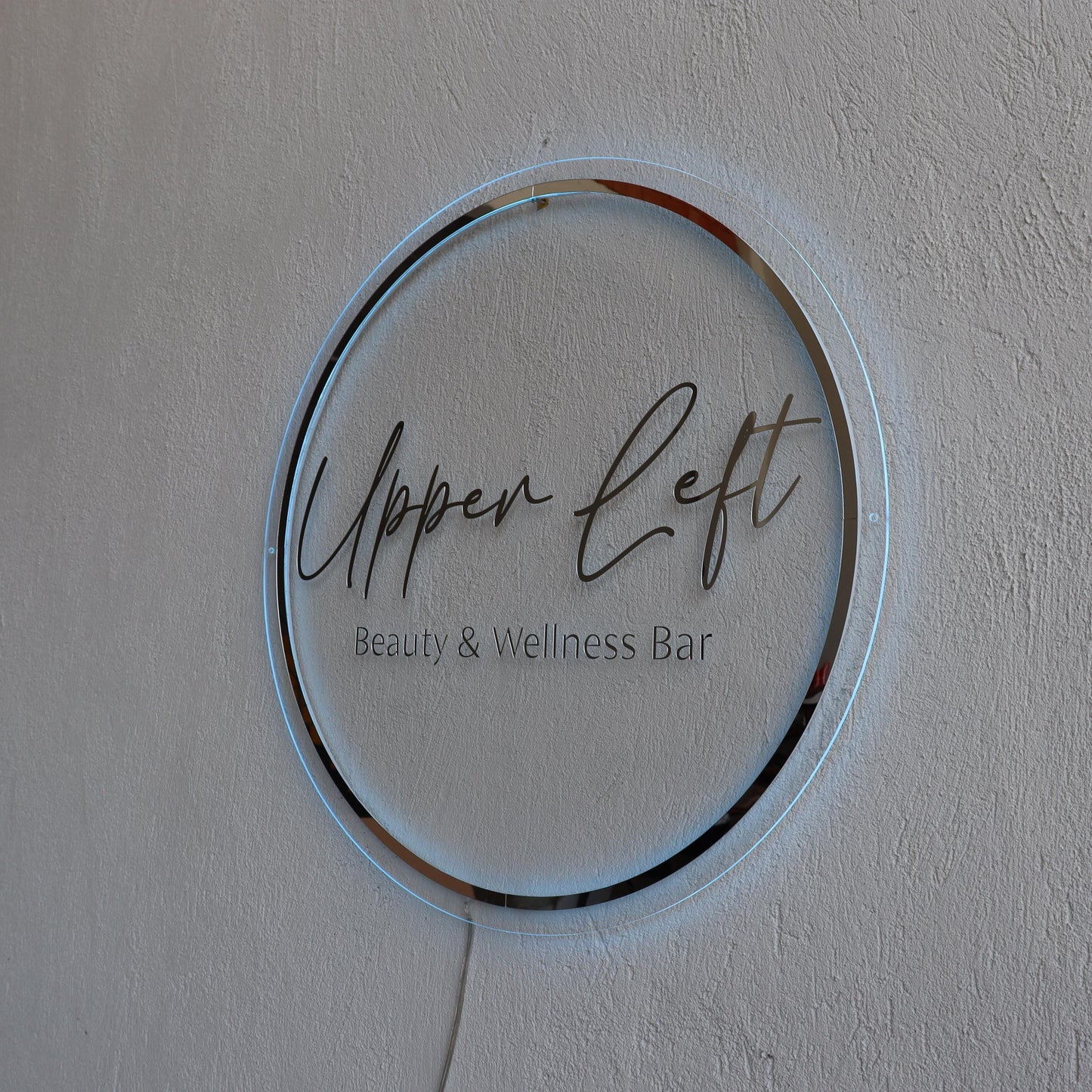 Clear Acrylic Custom Neon Sign, Backlit Acrylic Sign, Personalized Business Name Sign, Salon Wall Decor, Office Sign, Storefront Sign
