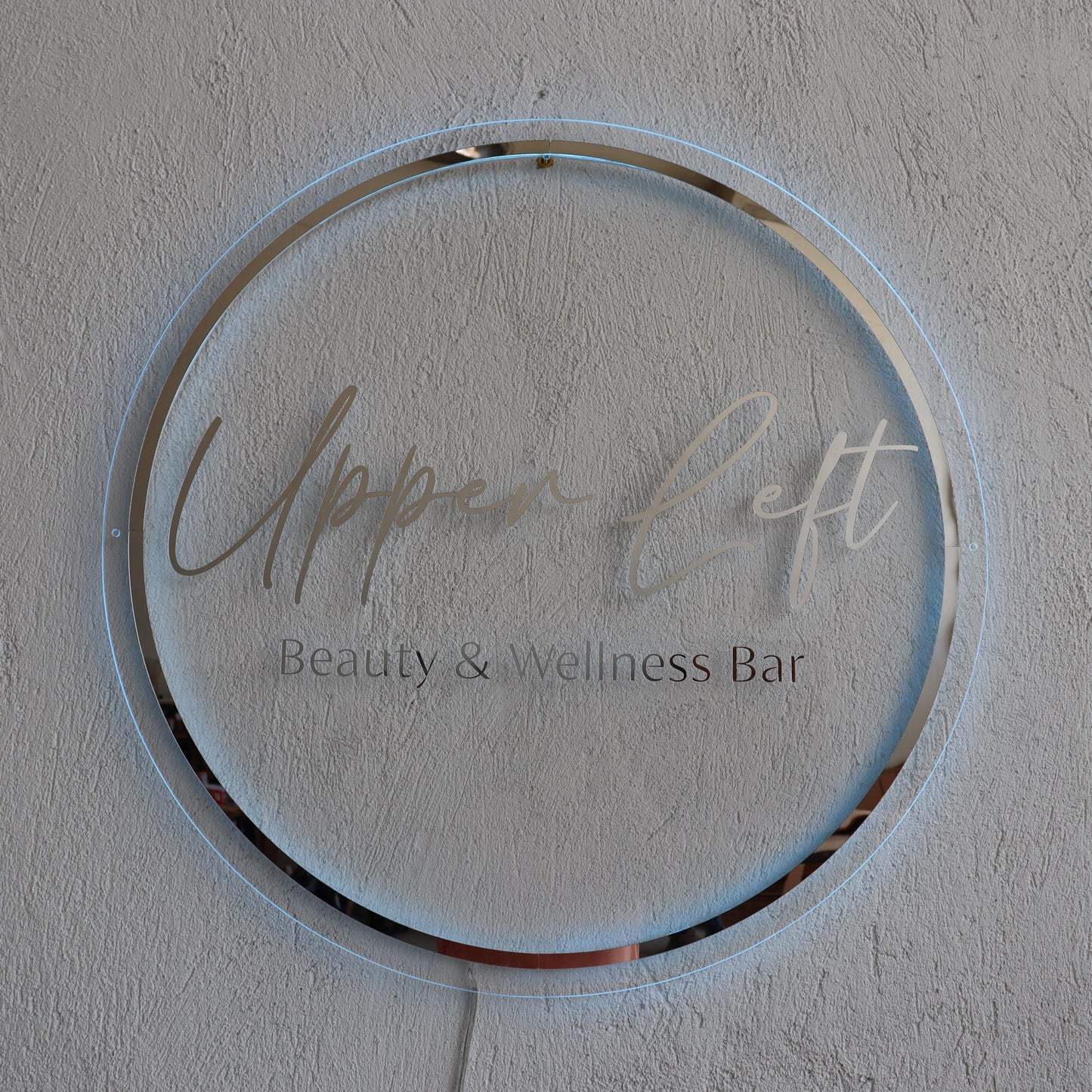Clear Acrylic Custom Neon Sign, Backlit Acrylic Sign, Personalized Business Name Sign, Salon Wall Decor, Office Sign, Storefront Sign