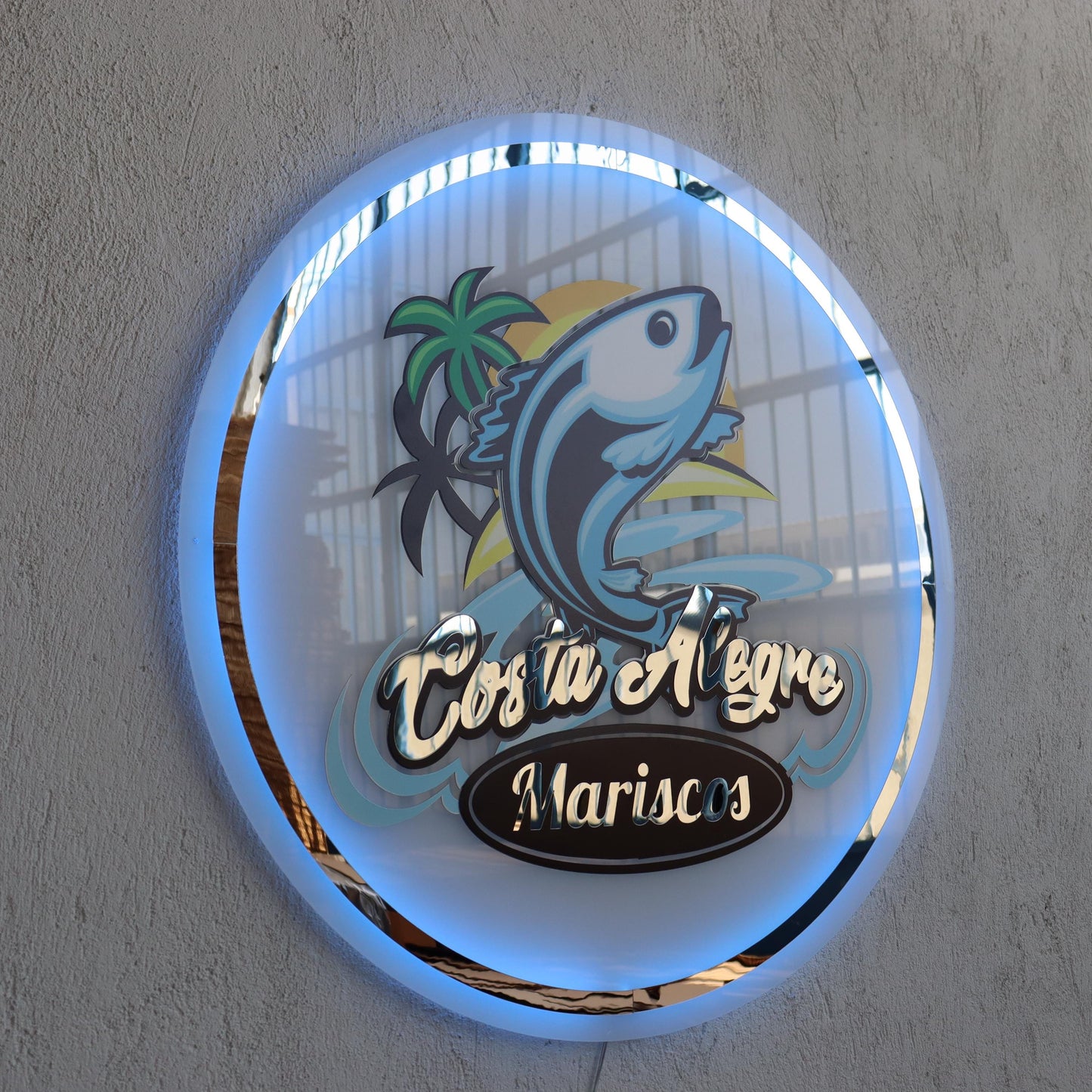 Uv Print Custom Sign Business Logo, Backlit Acrylic Sign, Personalized Business Name Sign, Salon Wall Decor, Office Sign, Store Sign