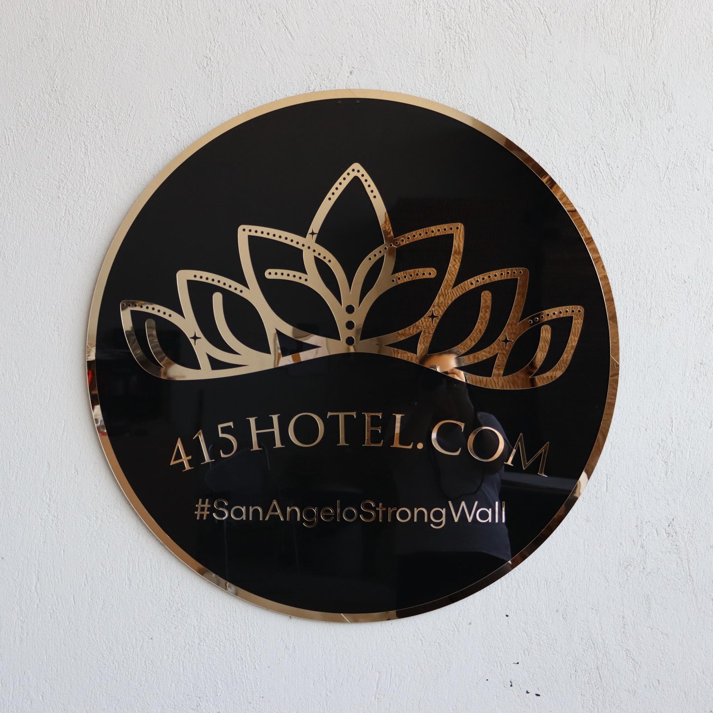 Business Round Mirror Logo Sign, Custom 3D Acrylic Sign, Modern Office Wall Decor, Personalized Company Logo, Reception Desk Sign