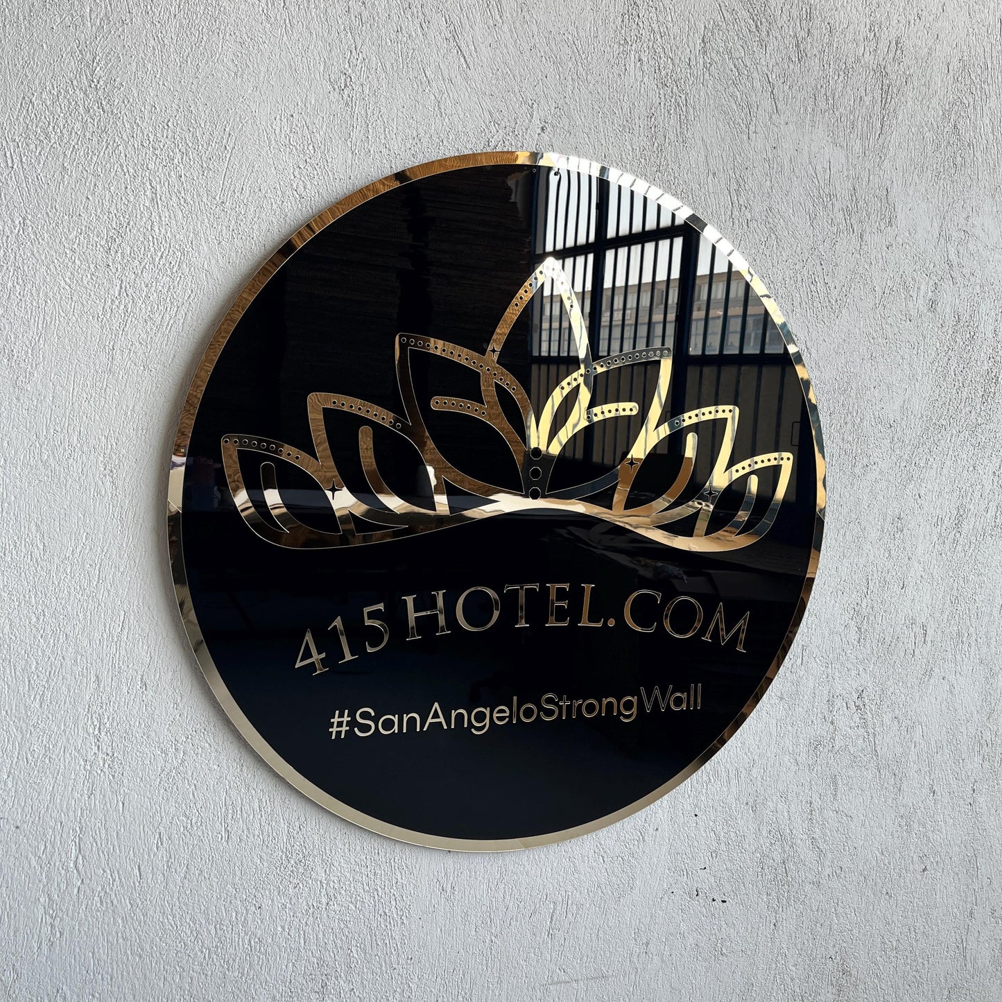 Business Round Mirror Logo Sign, Custom 3D Acrylic Sign, Modern Office Wall Decor, Personalized Company Logo, Reception Desk Sign