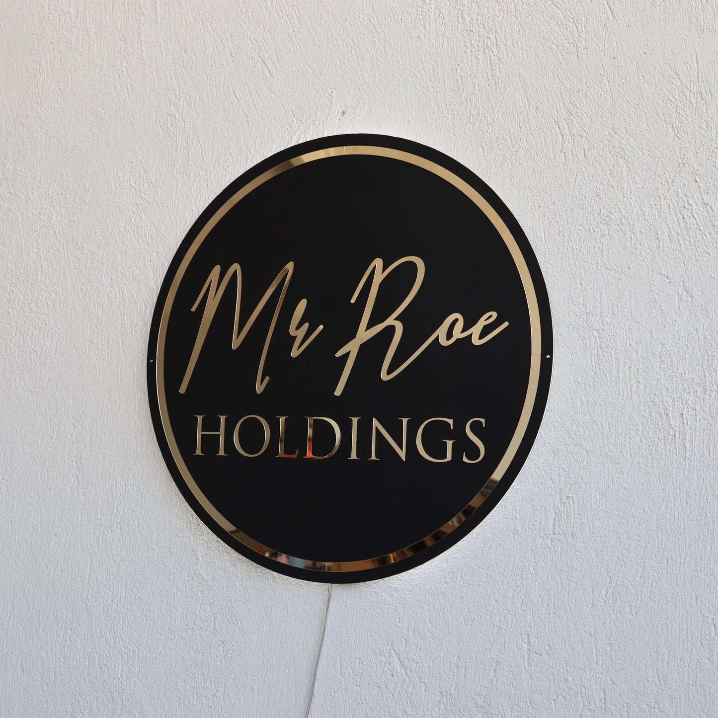 Custom Black Neon Business Logo Sign, Backlit Acrylic Sign, Personalized Business Name Sign, Salon Wall Decor, Office Sign, Storefront Sign