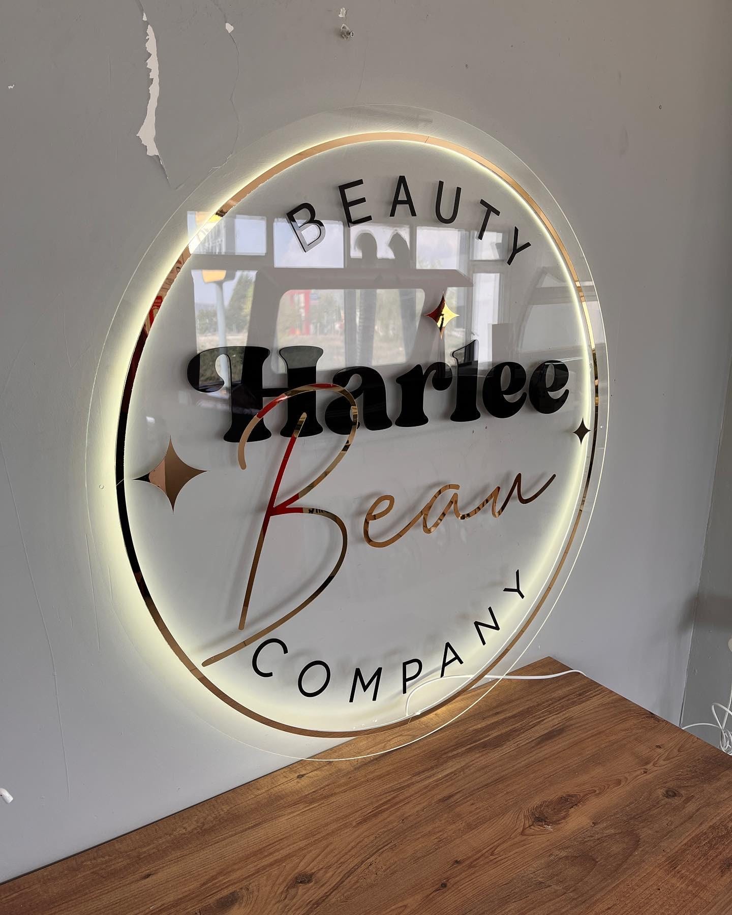 Custom 3D Business Logo Sign, Backlit Acrylic Sign, Personalized Business Name Sign, Salon Wall Decor, Office Sign, Storefront Sign