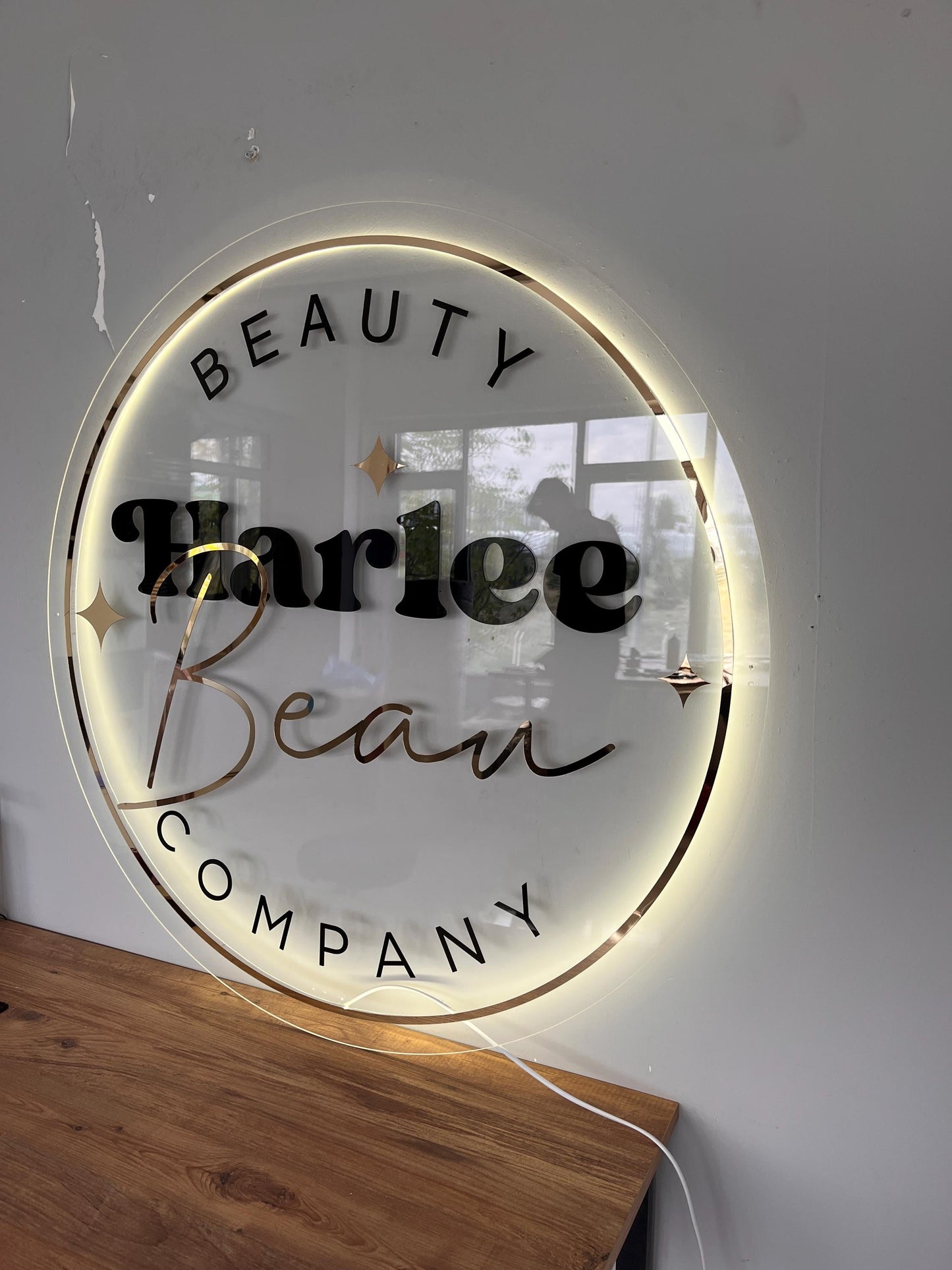 Custom 3D Business Logo Sign, Backlit Acrylic Sign, Personalized Business Name Sign, Salon Wall Decor, Office Sign, Storefront Sign