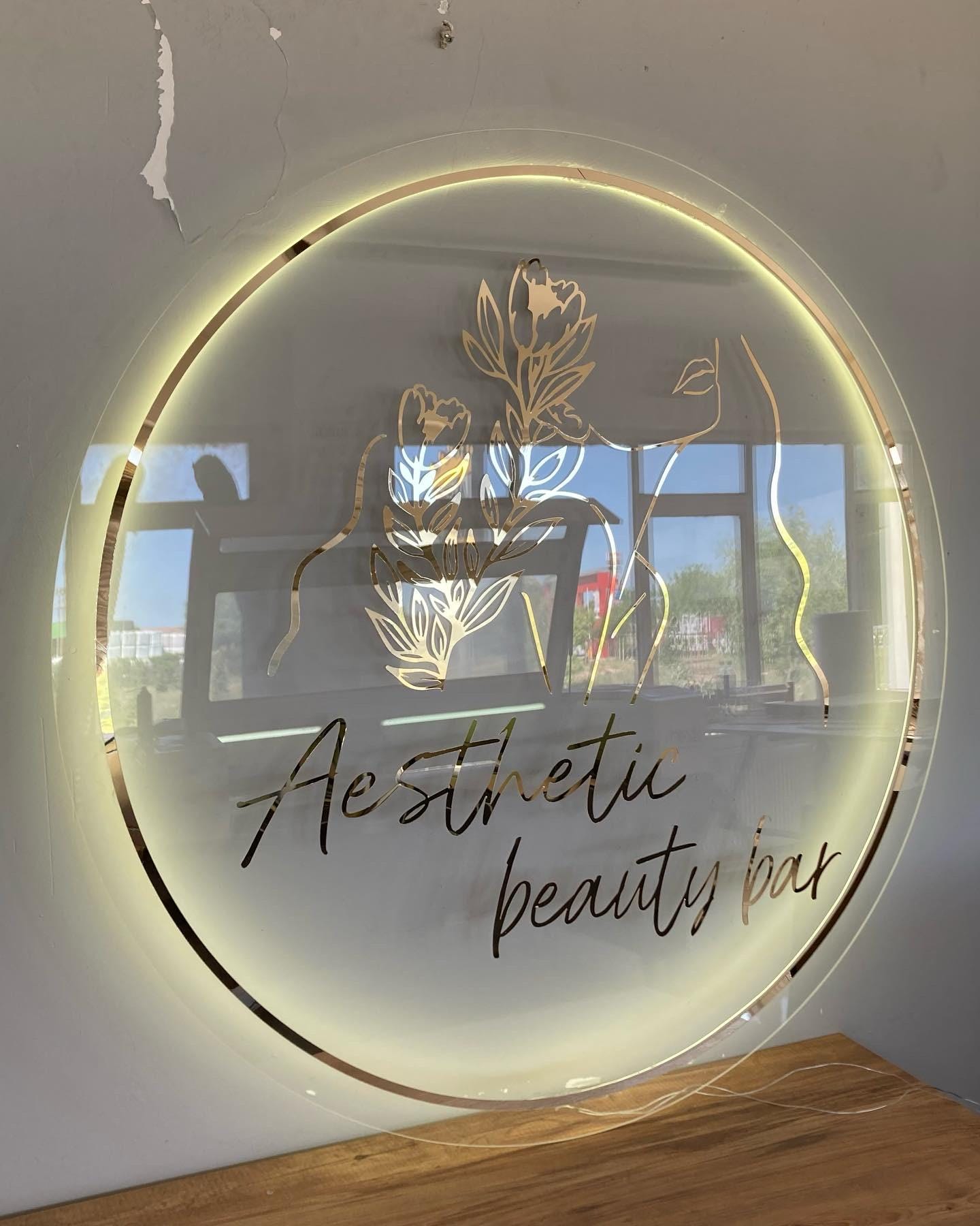 Custom 3D Business Logo Sign, Backlit Acrylic Sign, Personalized Business Name Sign, Salon Wall Decor, Office Sign, Storefront Sign