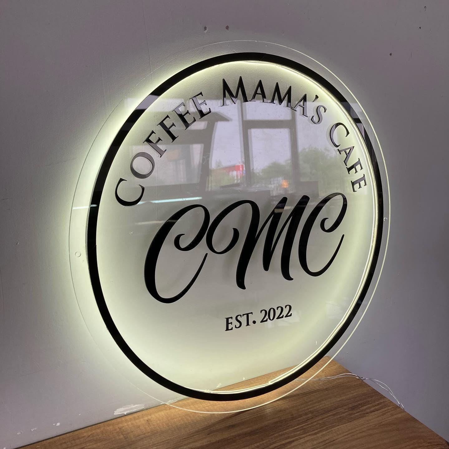 Custom 3D Business Logo Sign, Backlit Acrylic Sign, Personalized Business Name Sign, Salon Wall Decor, Office Sign, Storefront Sign