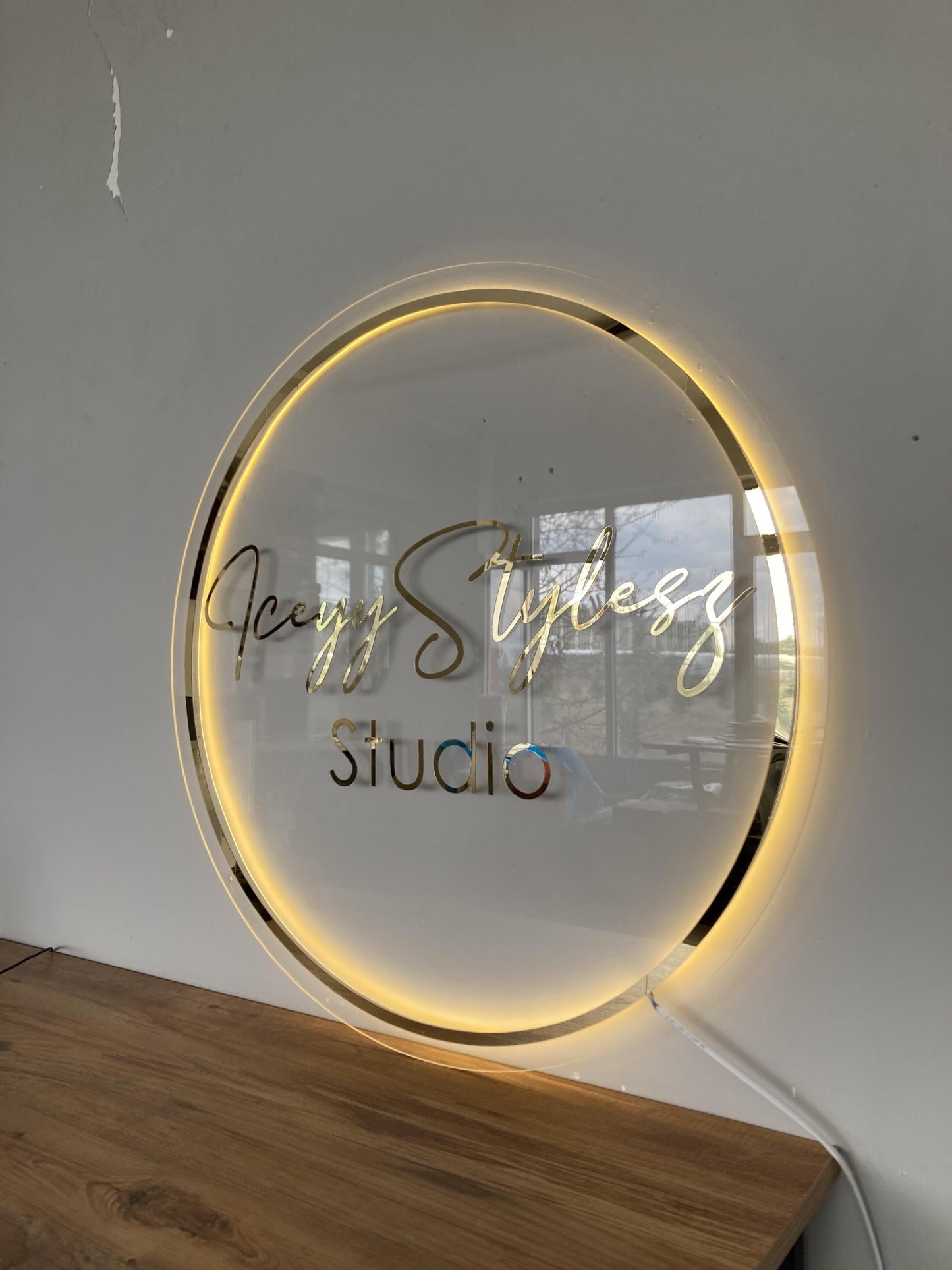 Custom 3D Business Logo Sign, Backlit Acrylic Sign, Personalized Business Name Sign, Salon Wall Decor, Office Sign, Storefront Sign