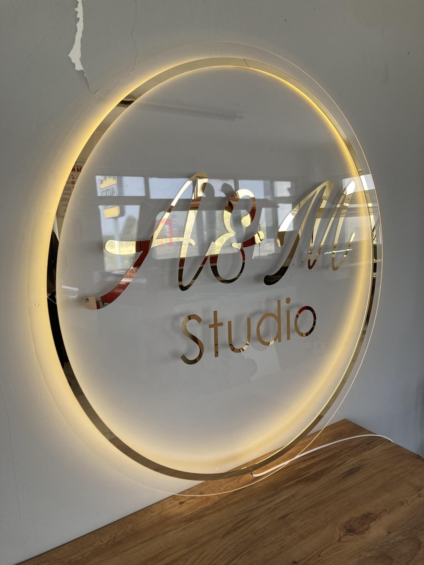 Custom 3D Business Logo Sign, Backlit Acrylic Sign, Personalized Business Name Sign, Salon Wall Decor, Office Sign, Storefront Sign