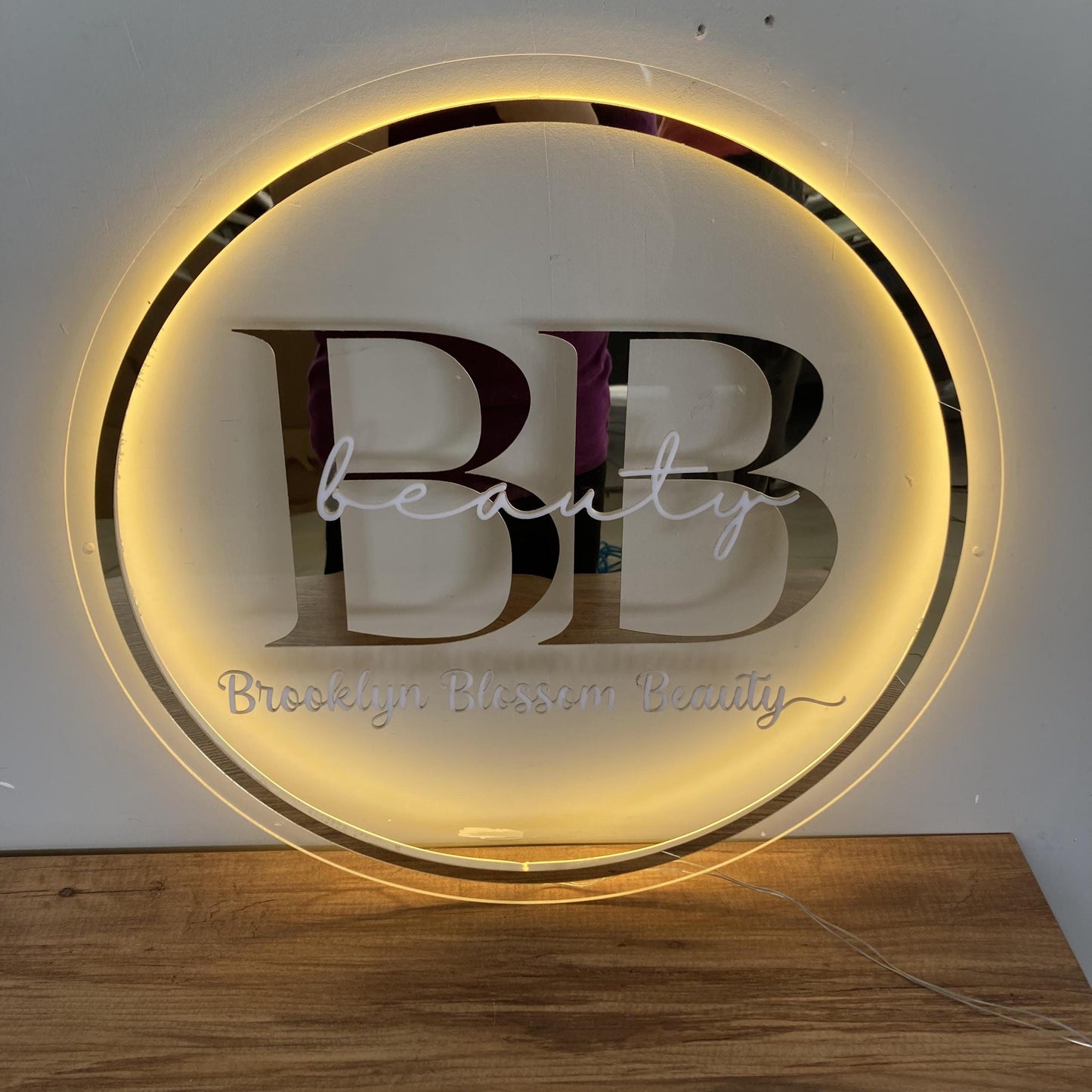 Custom 3D Business Logo Sign, Backlit Acrylic Sign, Personalized Business Name Sign, Salon Wall Decor, Office Sign, Storefront Sign