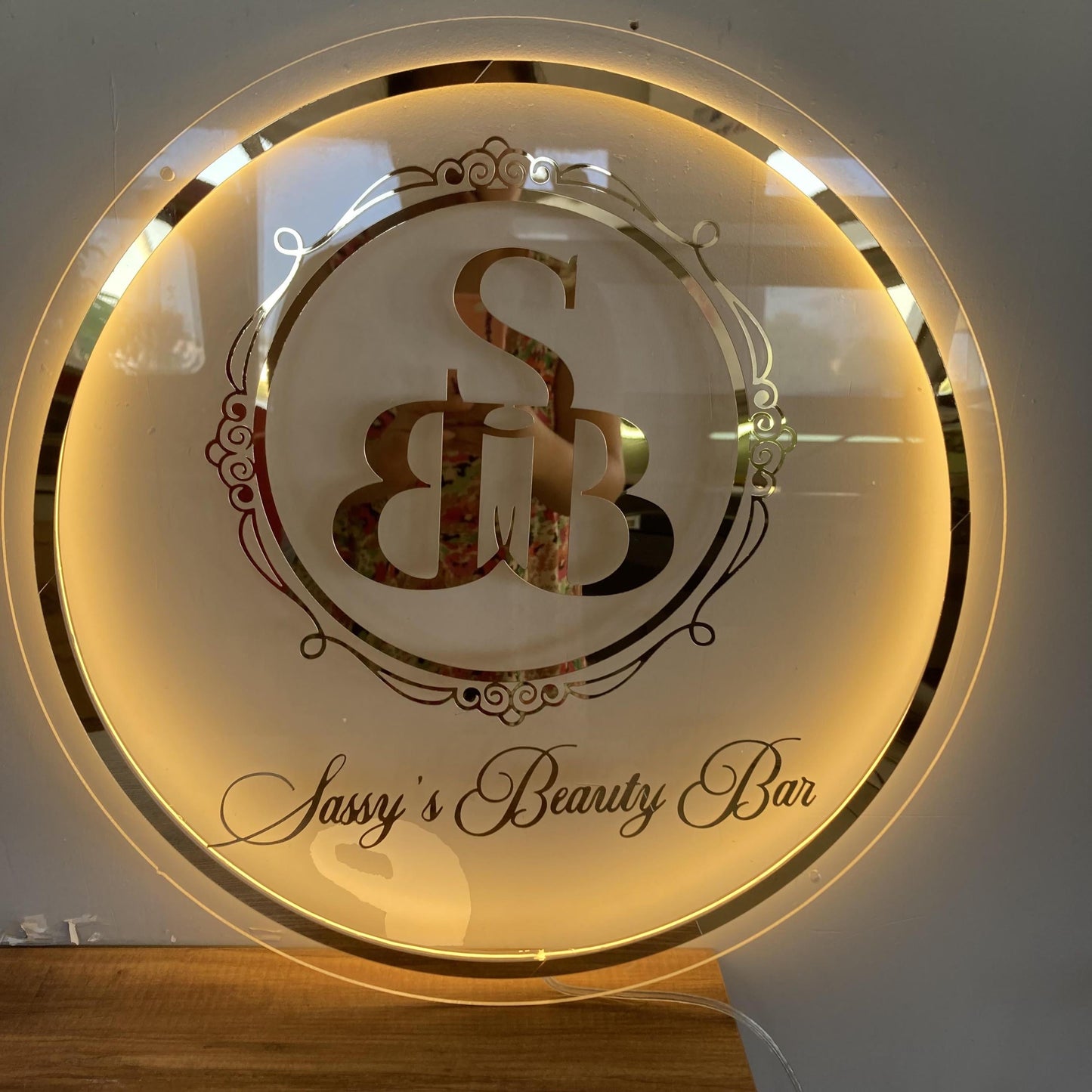 Custom 3D Business Logo Sign, Backlit Acrylic Sign, Personalized Business Name Sign, Salon Wall Decor, Office Sign, Storefront Sign