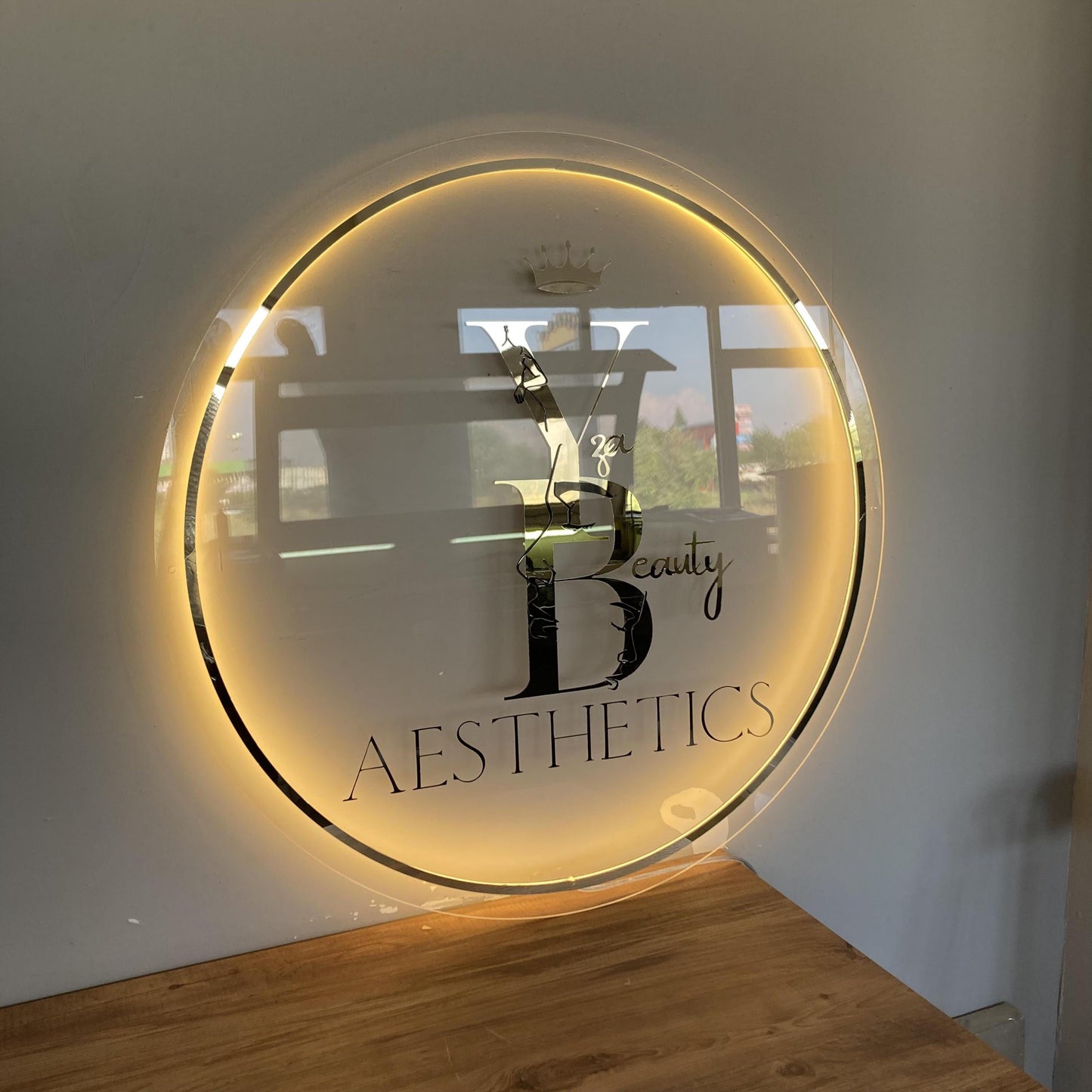 Custom 3D Business Logo Sign, Backlit Acrylic Sign, Personalized Business Name Sign, Salon Wall Decor, Office Sign, Storefront Sign