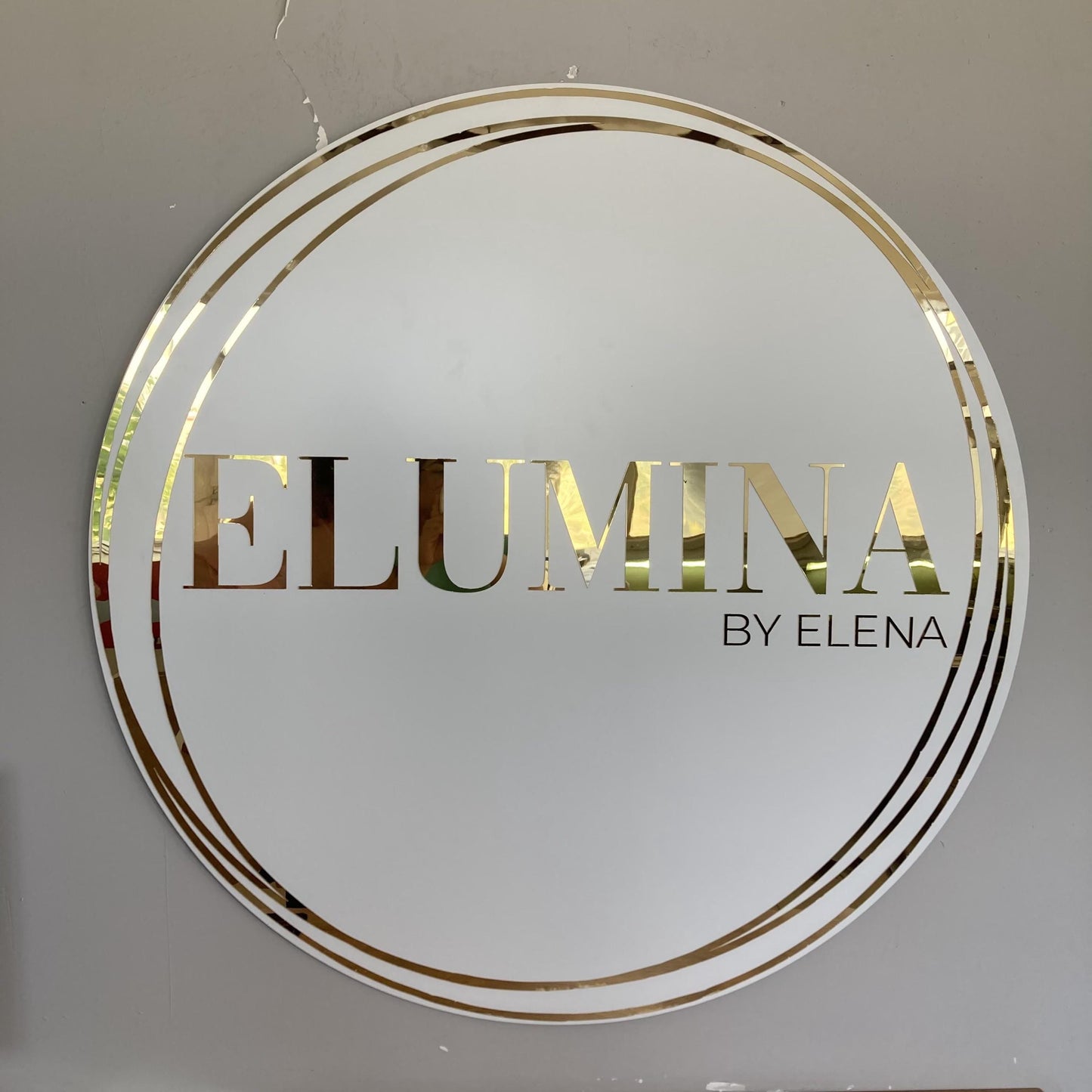 Business Round Mirror Logo Sign, Custom 3D Acrylic Sign, Modern Office Wall Decor, Personalized Company Logo, Reception Desk Sign