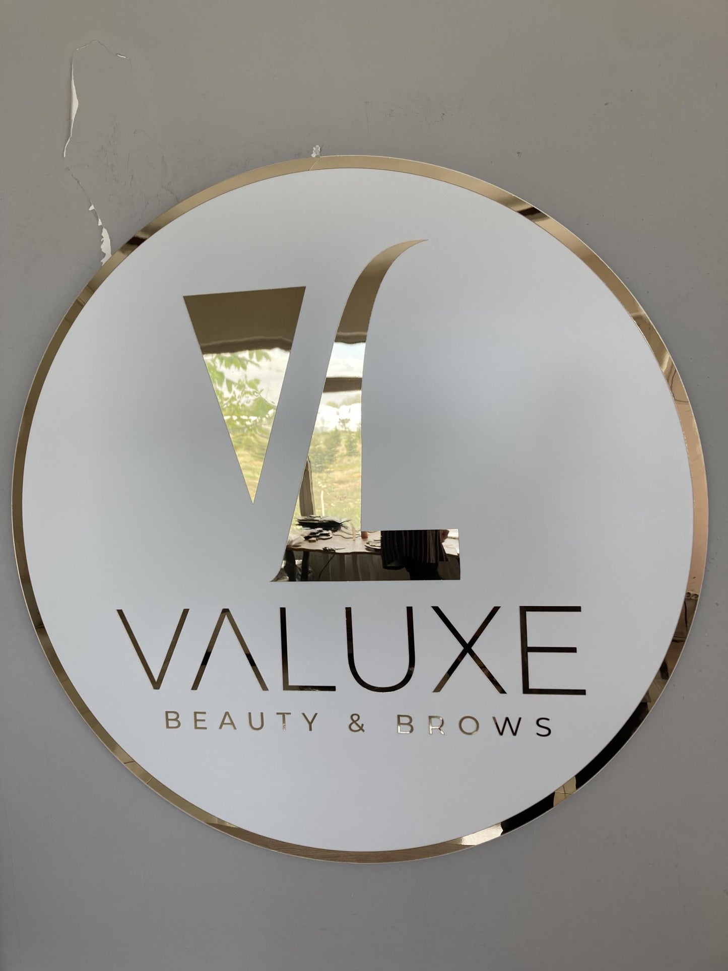 Business Round Mirror Logo Sign, Custom 3D Acrylic Sign, Modern Office Wall Decor, Personalized Company Logo, Reception Desk Sign