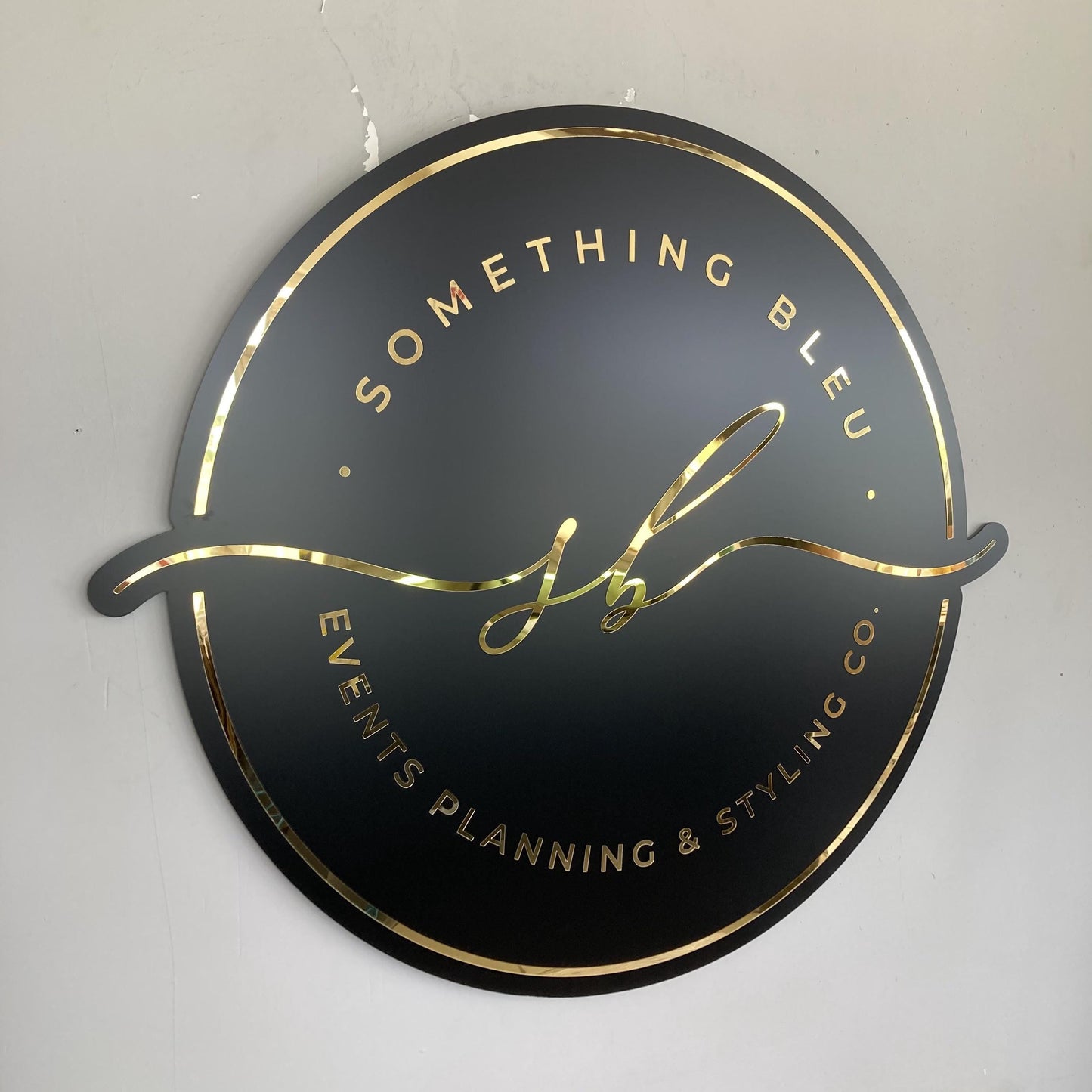 Business Round Mirror Logo Sign, Custom 3D Acrylic Sign, Modern Office Wall Decor, Personalized Company Logo, Reception Desk Sign