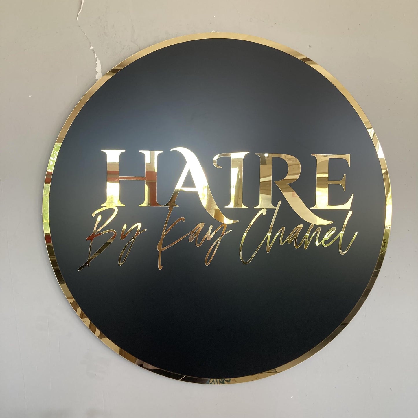 Business Round Mirror Logo Sign, Custom 3D Acrylic Sign, Modern Office Wall Decor, Personalized Company Logo, Reception Desk Sign