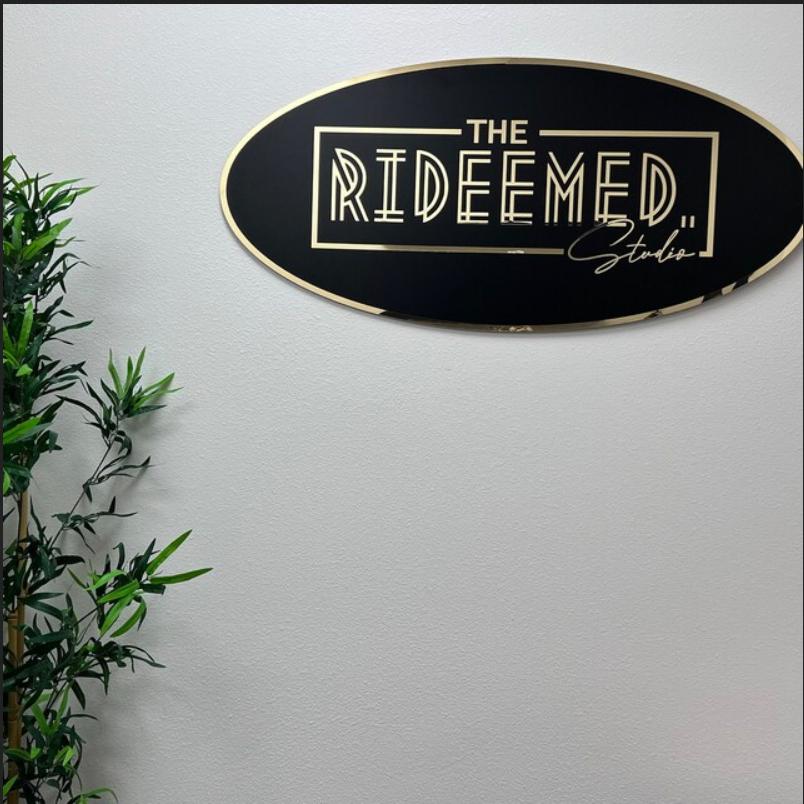 Business Oval Mirror Logo Sign, Custom 3D Acrylic Sign, Modern Office Wall Decor, Personalized Company Logo, Reception Desk Sign