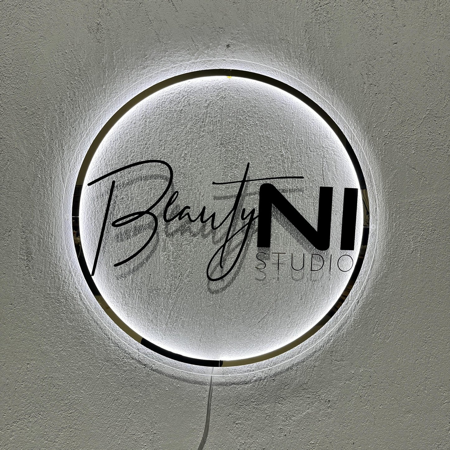 Clear Acrylic Custom Neon Sign, Backlit Acrylic Sign, Personalized Business Name Sign, Salon Wall Decor, Office Sign, Storefront Sign