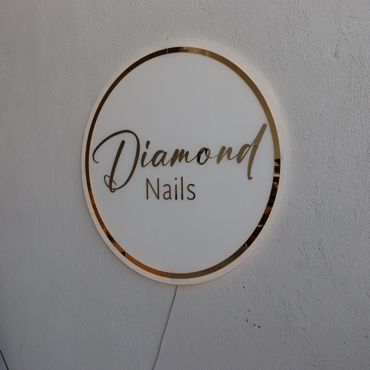 White Custom 3D Business Logo Sign, Backlit Acrylic Sign, Personalized Business Name Sign, Salon Wall Decor, Office Sign, Storefront Sign