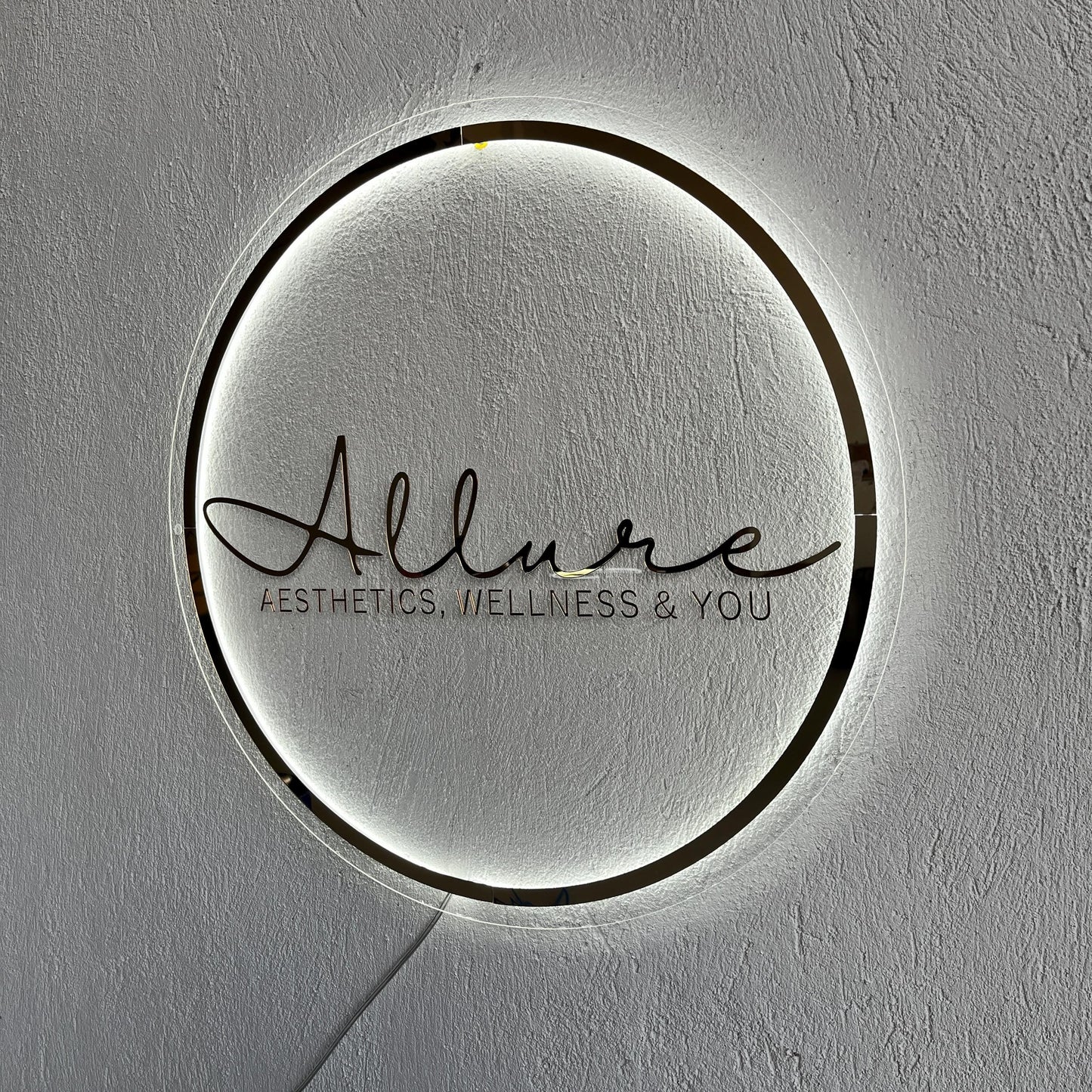 Clear Acrylic Custom Neon Sign, Backlit Acrylic Sign, Personalized Business Name Sign, Salon Wall Decor, Office Sign, Storefront Sign