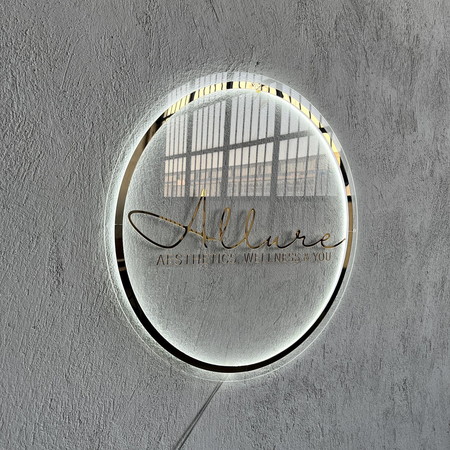 Clear Acrylic Custom Neon Sign, Backlit Acrylic Sign, Personalized Business Name Sign, Salon Wall Decor, Office Sign, Storefront Sign