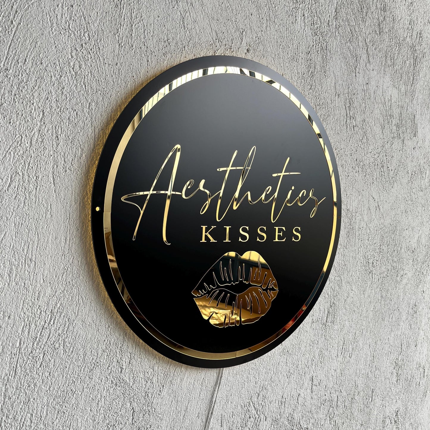 Custom Black Neon Business Logo Sign, Backlit Acrylic Sign, Personalized Business Name Sign, Salon Wall Decor, Office Sign, Storefront Sign