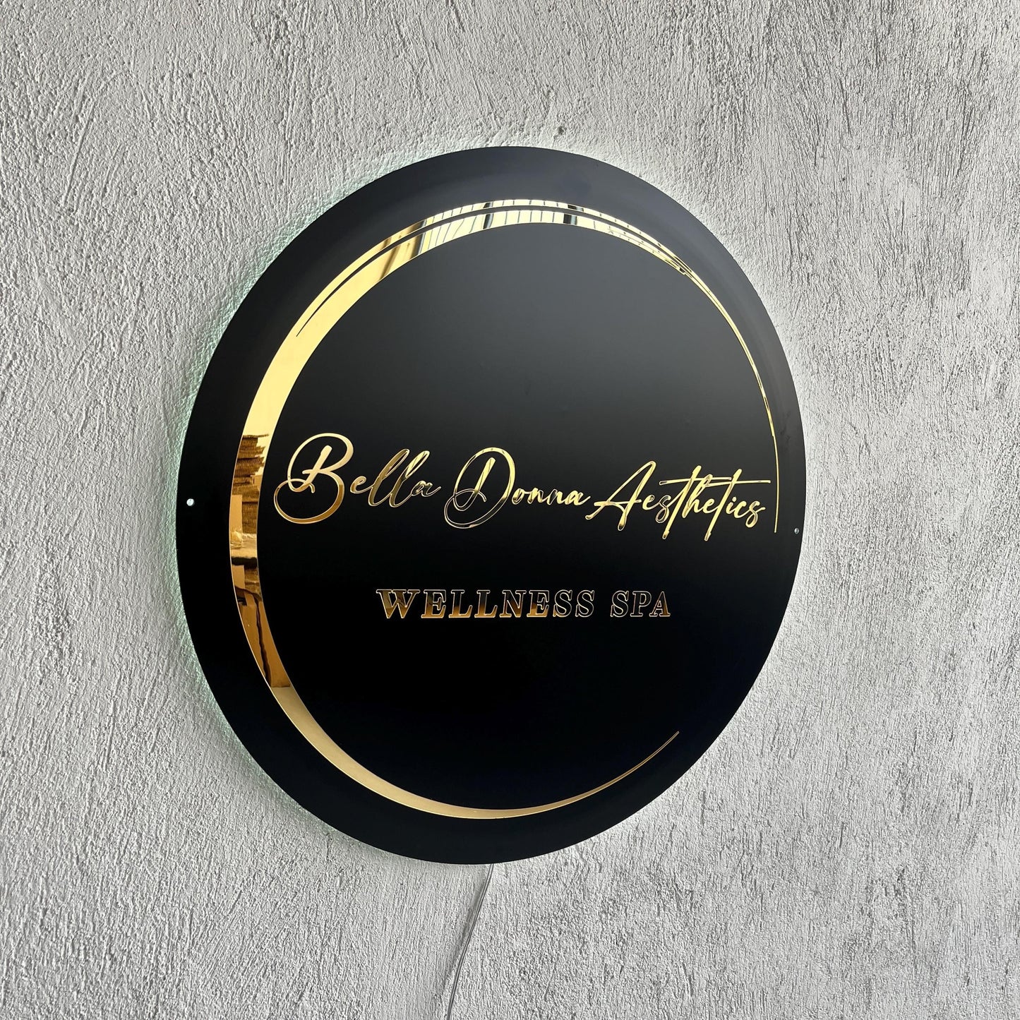 Custom Black Neon Business Logo Sign, Backlit Acrylic Sign, Personalized Business Name Sign, Salon Wall Decor, Office Sign, Storefront Sign