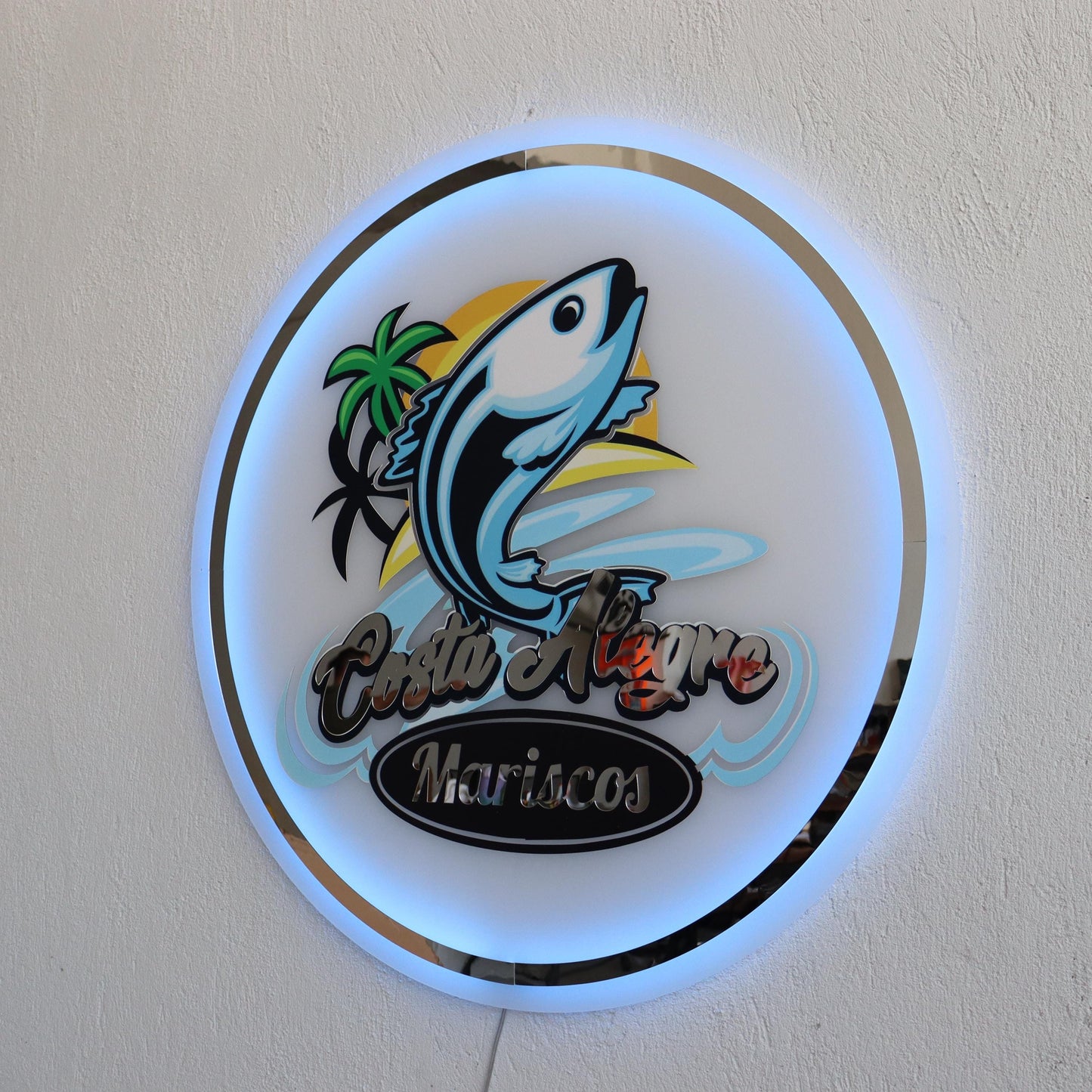 Uv Print Custom Sign Business Logo, Backlit Acrylic Sign, Personalized Business Name Sign, Salon Wall Decor, Office Sign, Store Sign