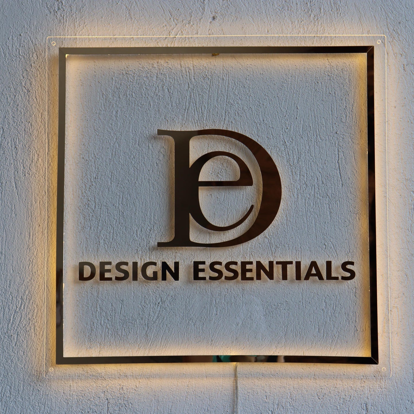 Clear Acrylic Square Custom Neon Sign, Backlit Acrylic Sign, Personalized Business Name Sign, Salon Wall Decor, Office Sign, Storefront Sign