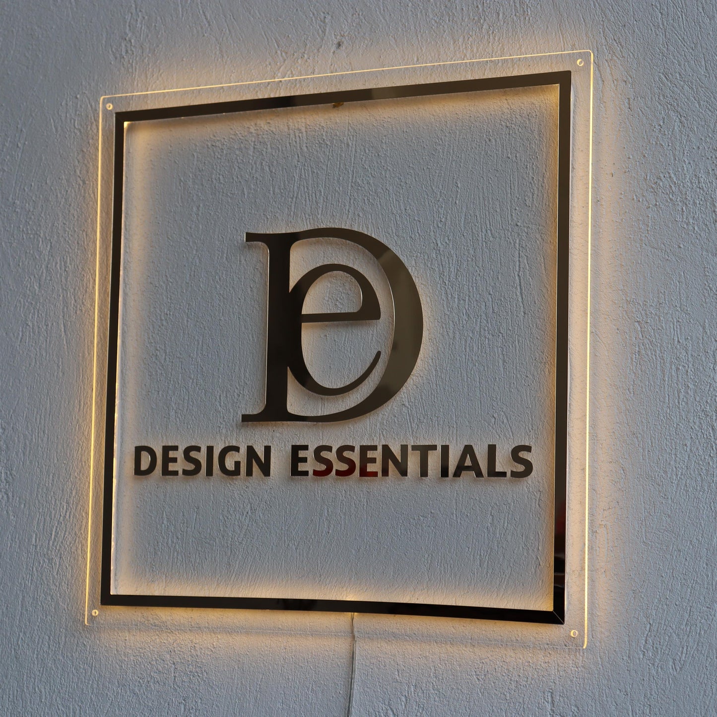 Clear Acrylic Square Custom Neon Sign, Backlit Acrylic Sign, Personalized Business Name Sign, Salon Wall Decor, Office Sign, Storefront Sign
